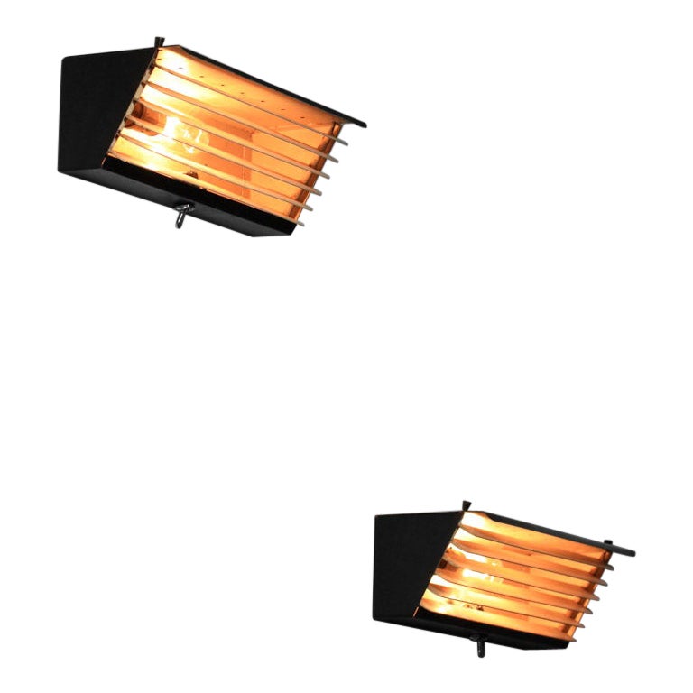pair of Jacques Biny sconces for luminalite 212 from the 50
s - I093