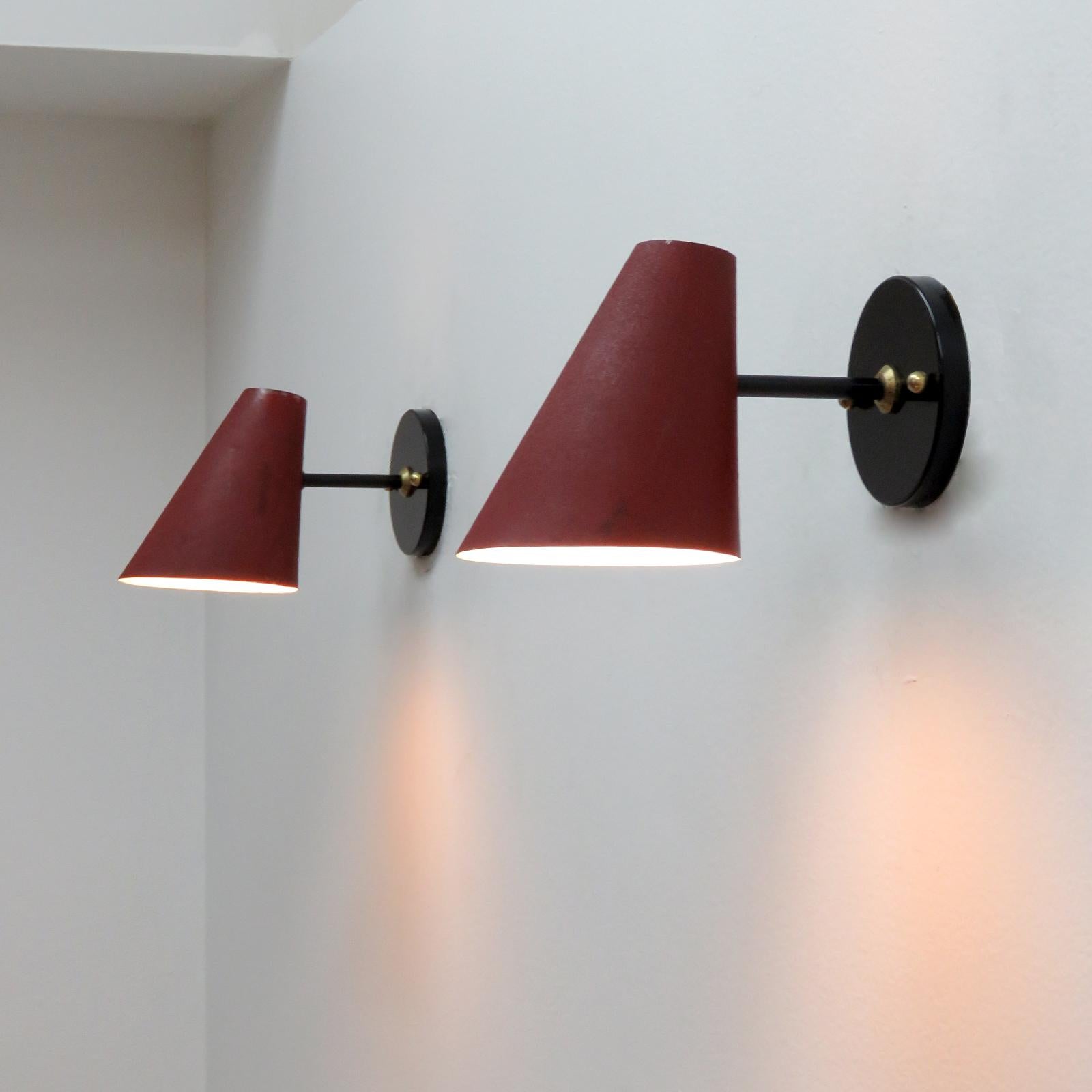 Pair of Jacques Biny Wall Lamps, 1950 2