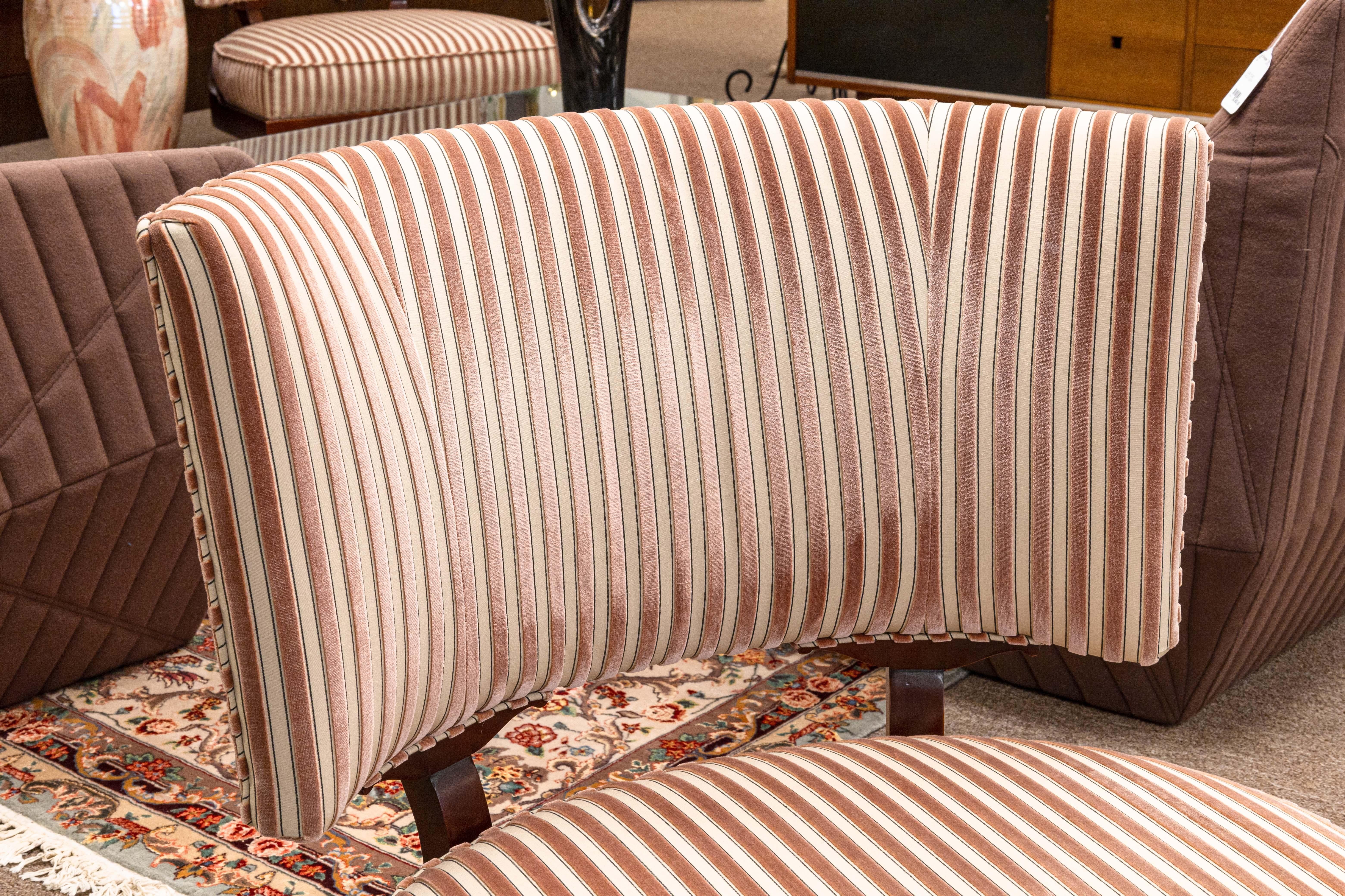 Velvet Pair of Jacques Garcia for Baker Furniture Victoire Side Accent Lounge Chairs