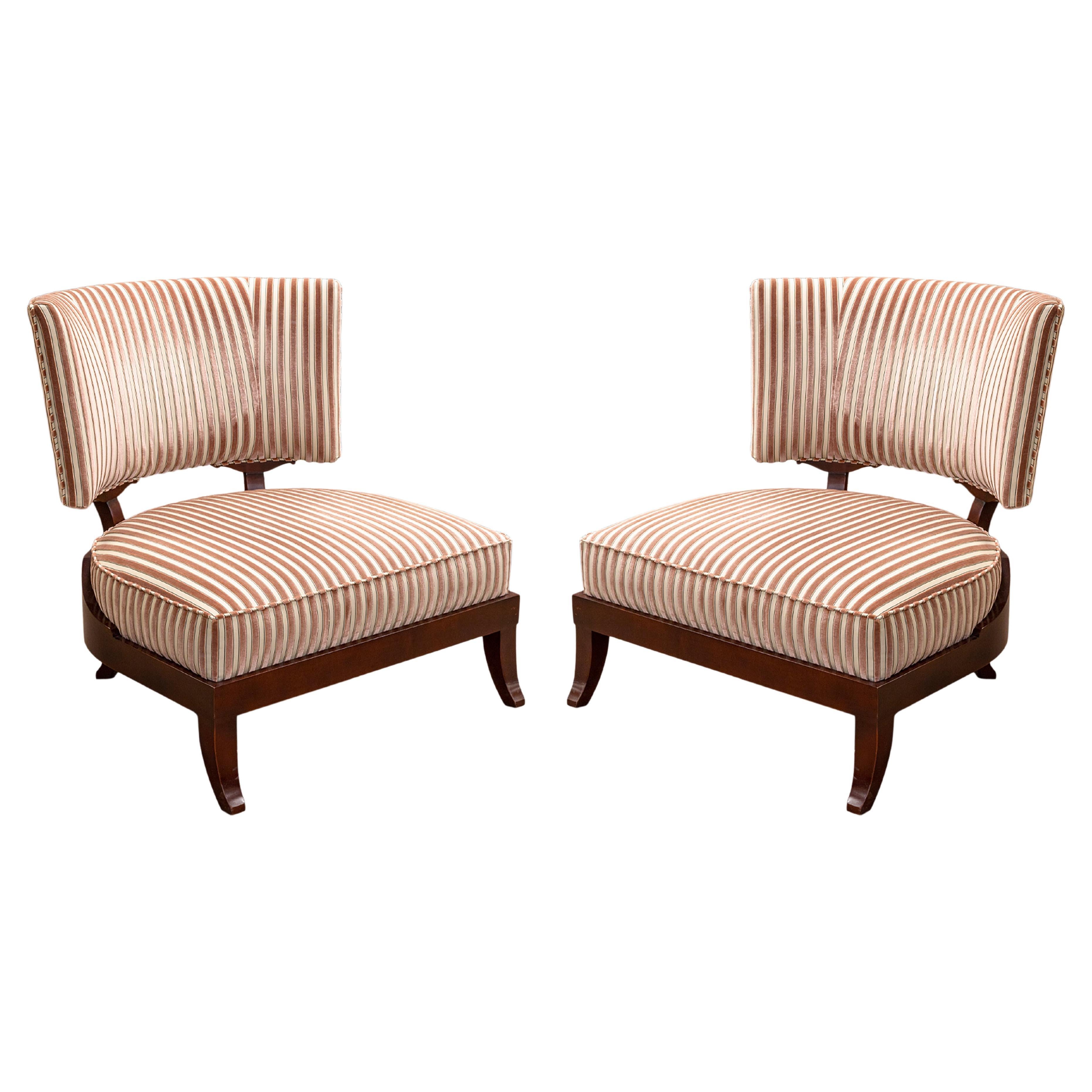 Pair of Jacques Garcia for Baker Furniture Victoire Side Accent Lounge Chairs