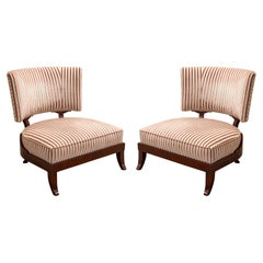 Vintage Pair of Jacques Garcia for Baker Furniture Victoire Side Accent Lounge Chairs