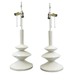 Pair of Jacques Grange for Yves St. Laurent Plaster Lamps