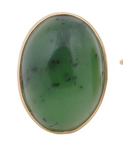 Pair of Jade and Gold Earrings