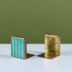 Pair of Jade Snow Wong Turquoise Enamel Bookends