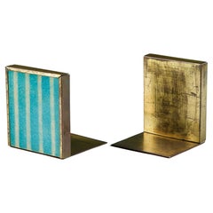 Pair of Jade Snow Wong Turquoise Enamel Bookends