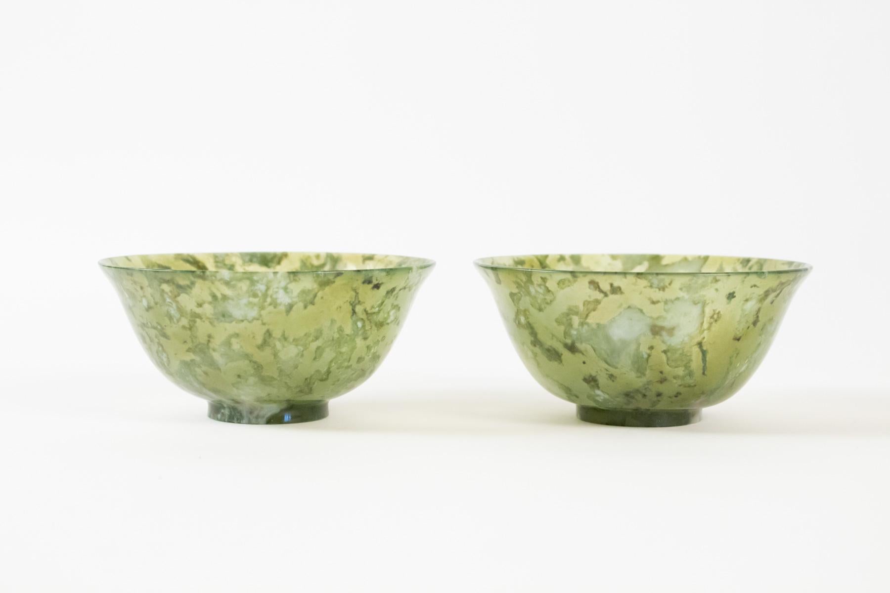 Pair of Bowenite Cups, Asian Art, Antiquity, Mid 20th Century, China 1