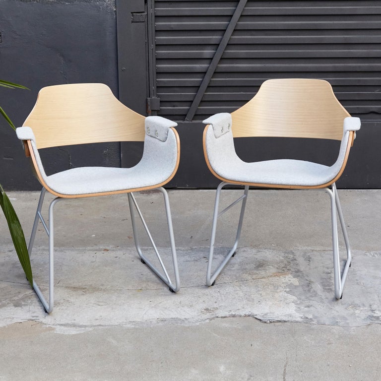 Pair of Jaime Hayon Contemporary Upholstered Wood Chair ...