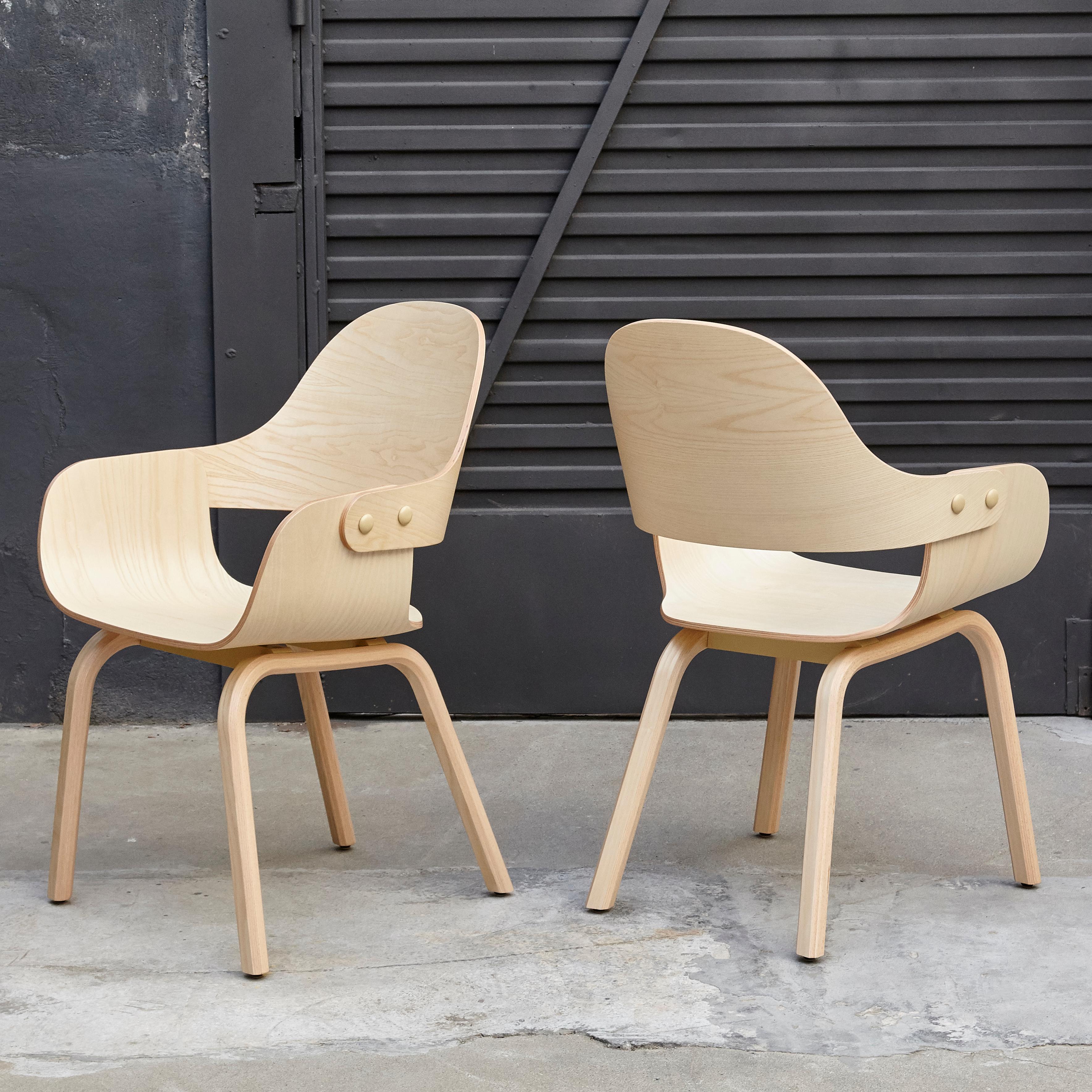 Modern Pair of Jaime Hayon, Contemporary, Wood Chair Showtime Nude by BD Barcelona ENVIO
