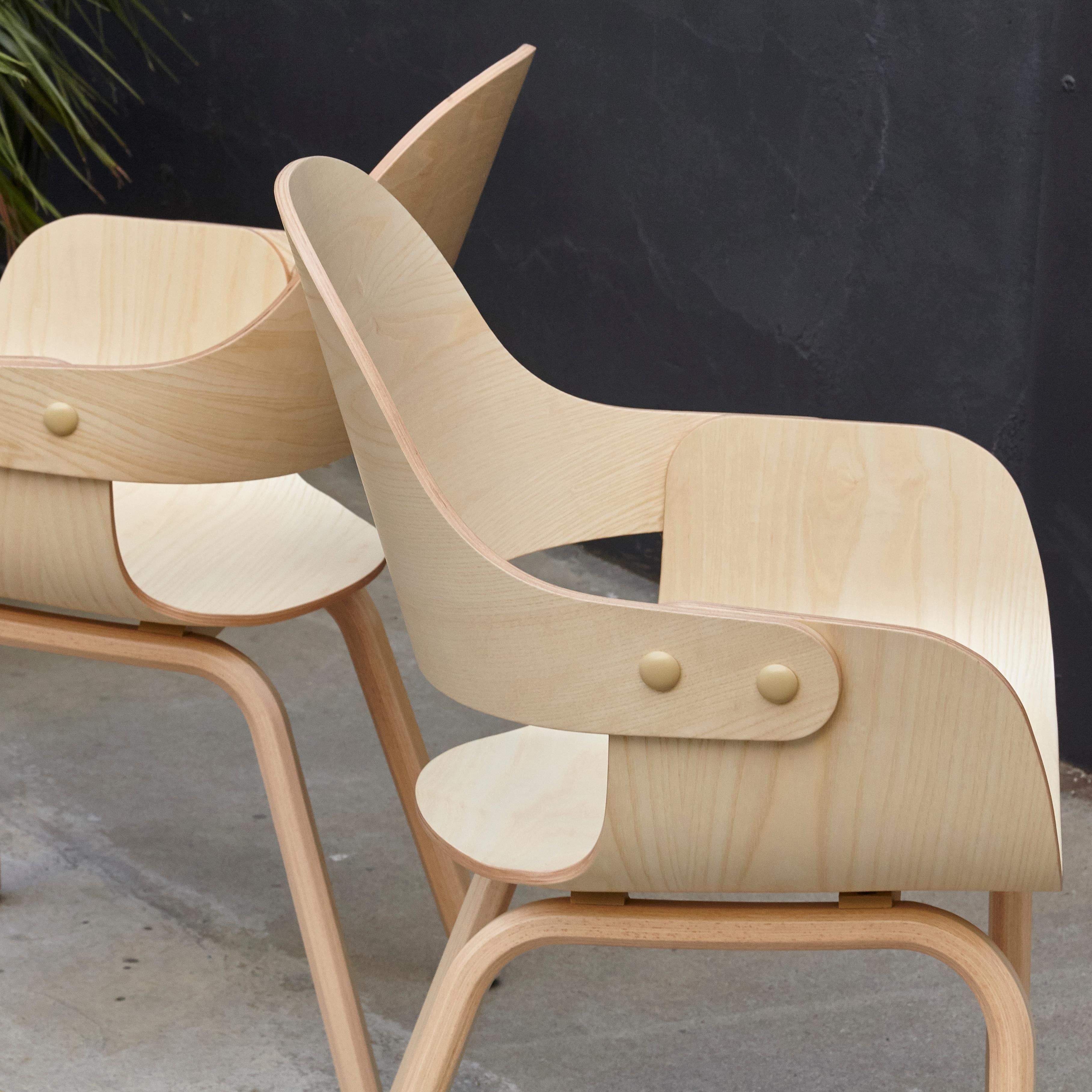 Spanish Pair of Jaime Hayon, Contemporary, Wood Chair Showtime Nude by BD Barcelona ENVIO