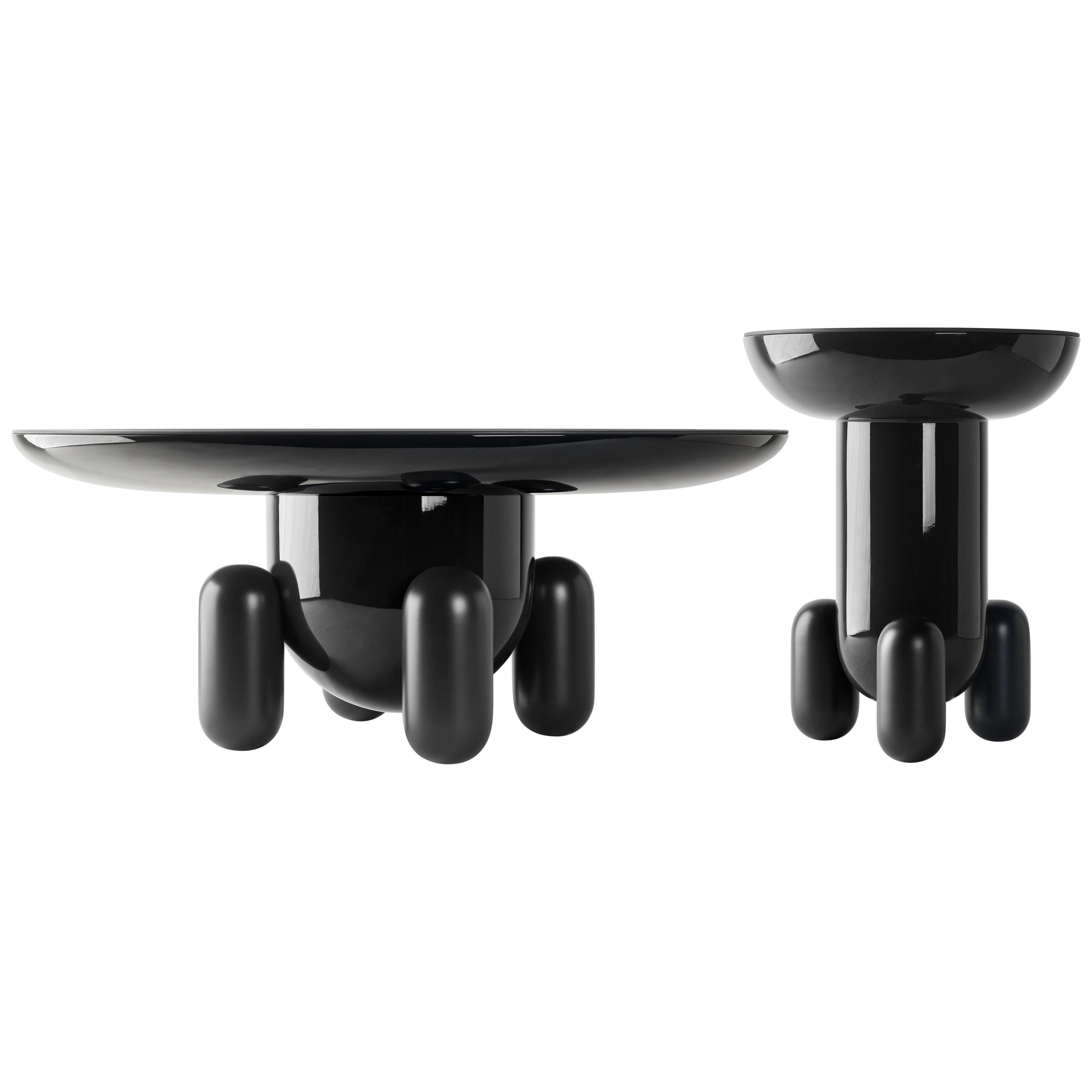 Pair of Jaime Hayon Dark Grey Explorer #03 & #01 Tables by BD Barcelona