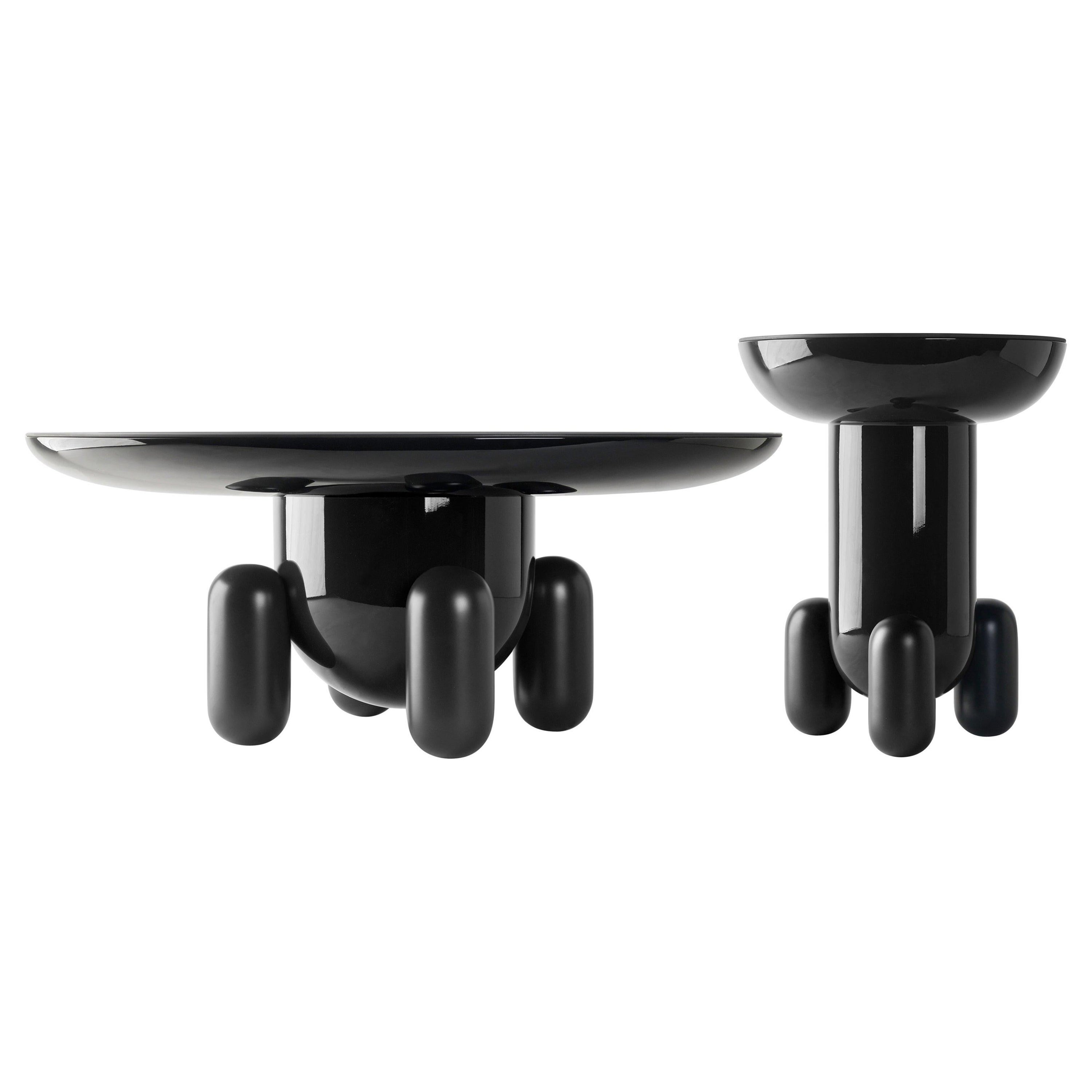 Paire de tables Explorer #03 & #01 de Jaime Hayon gris foncé en vente