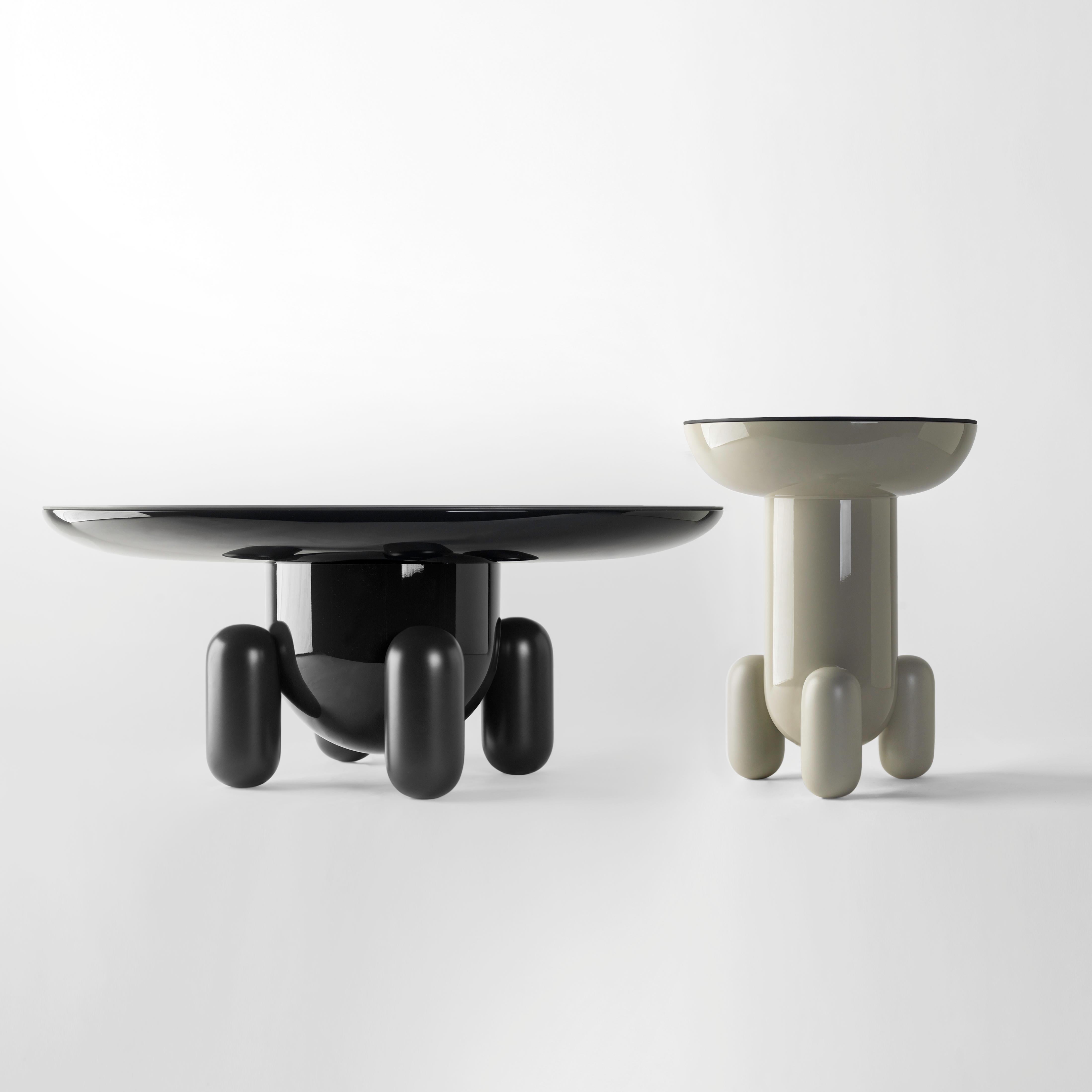 Glass Pair of Jaime Hayon Dark & Light Grey Explorer #03 & #01 Tables by BD ENVIOS