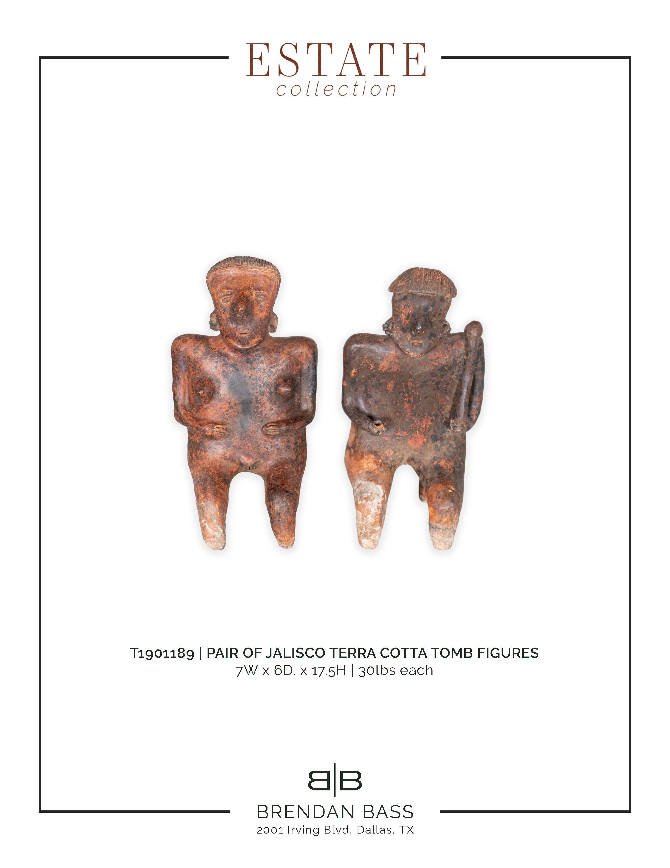 Pair of Jalisco Terra Cotta Tomb Figures For Sale 6