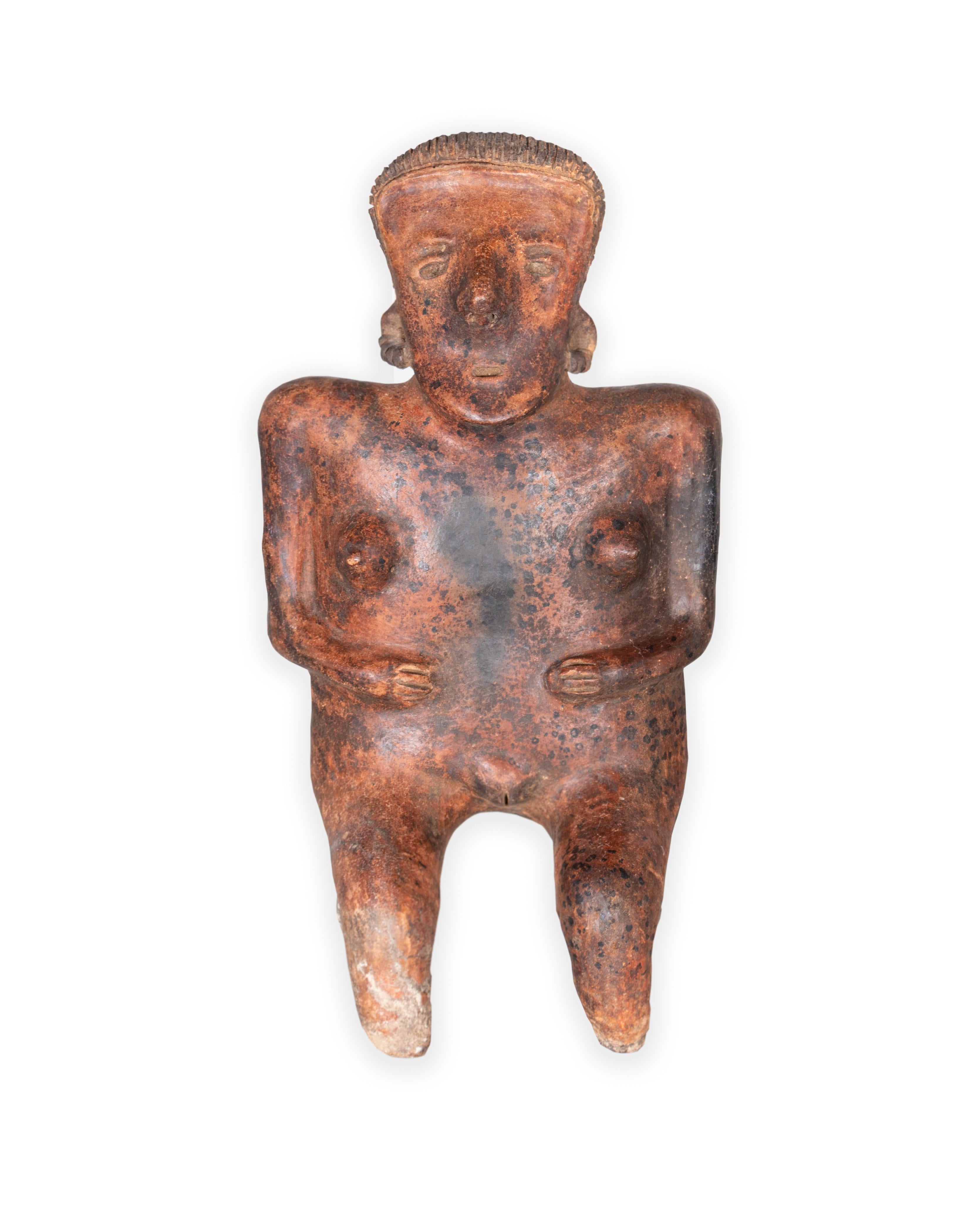 Bronze Pair of Jalisco Terra Cotta Tomb Figures For Sale