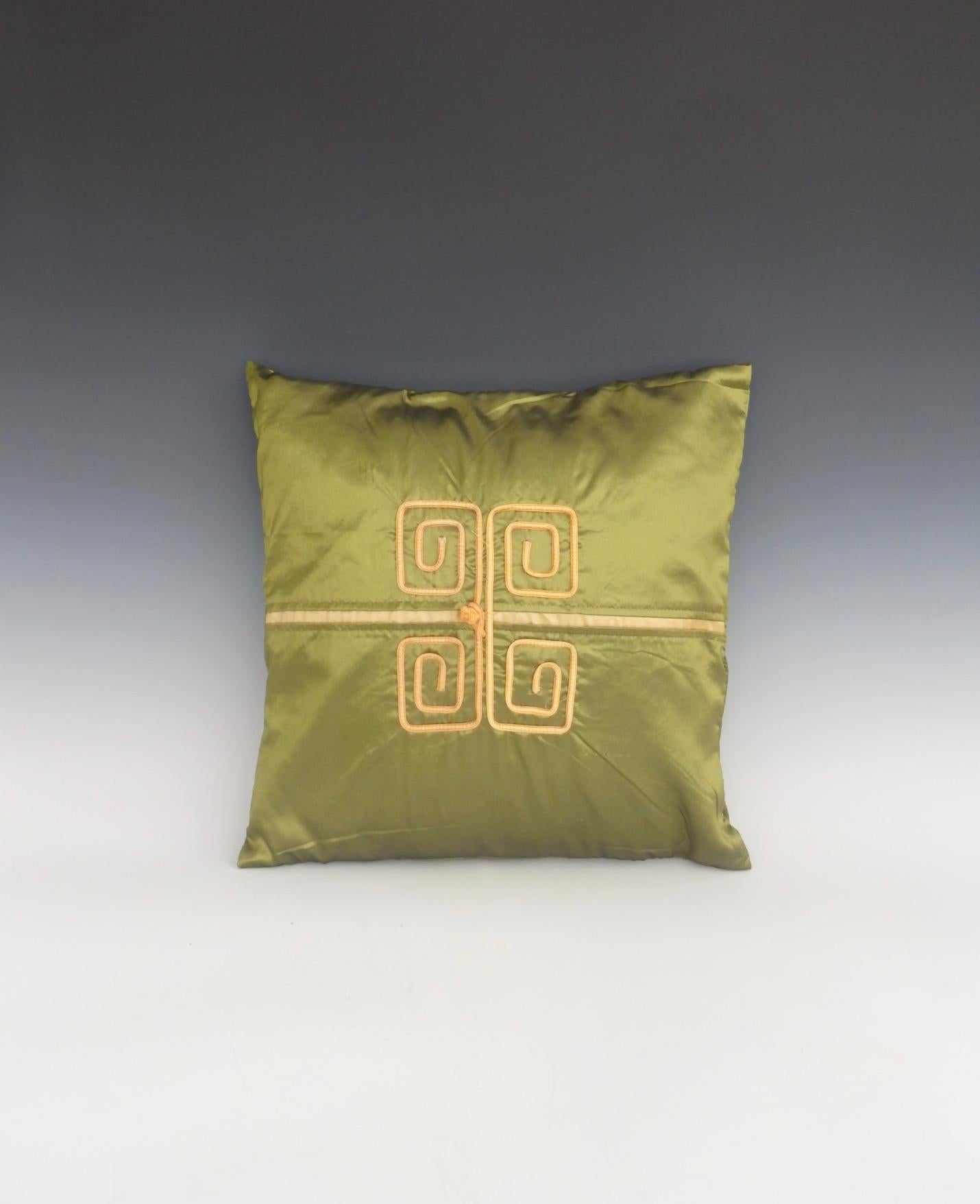 Silk Pair of James Mont Era Hollywood Regency Decorator Pillows For Sale