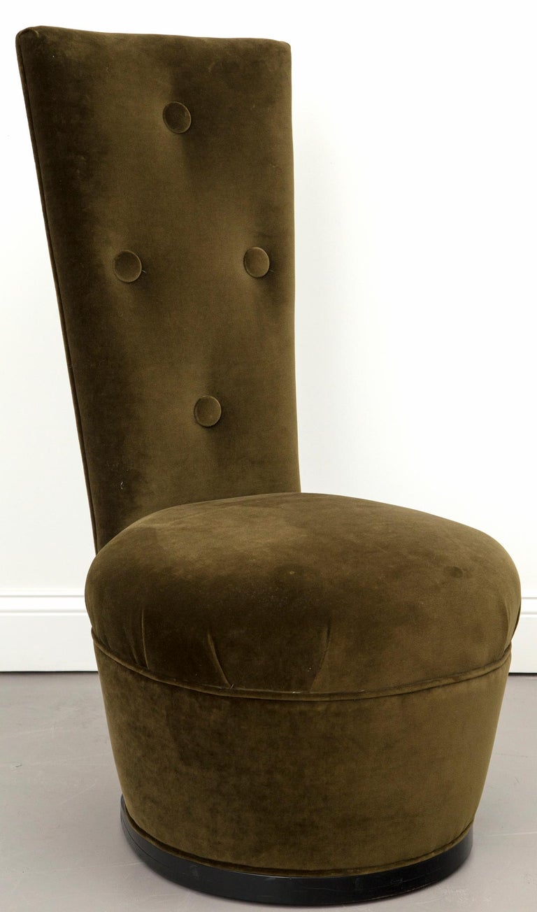 Pair of James Mont Green Velvet Chairs For Sale at 1stDibs
