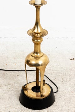 Pair of James Mont Style Brass Lamps