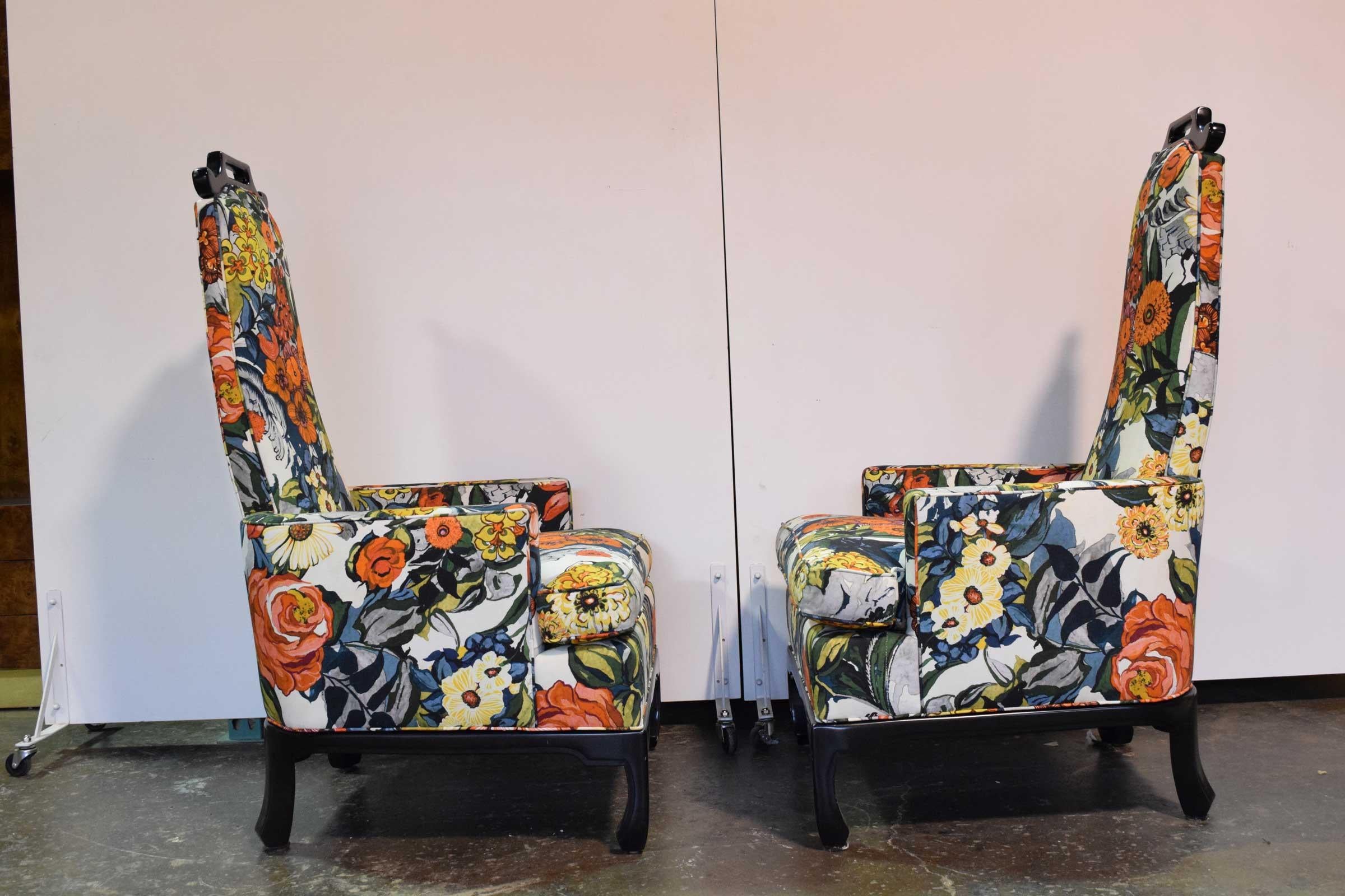 Pair of James Mont Style Chairs by Henredon In Good Condition In Dallas, TX