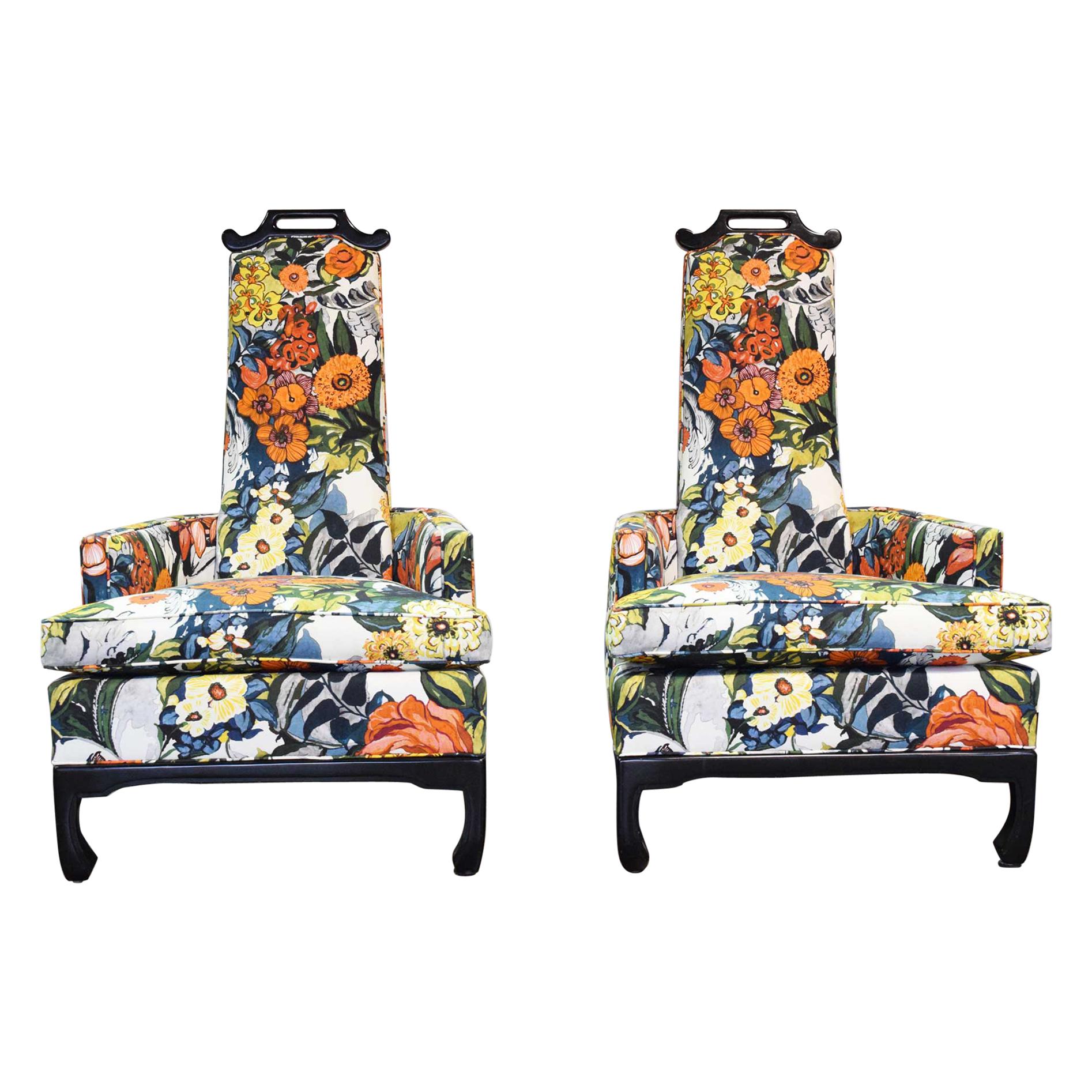 Pair of James Mont Style Chairs by Henredon