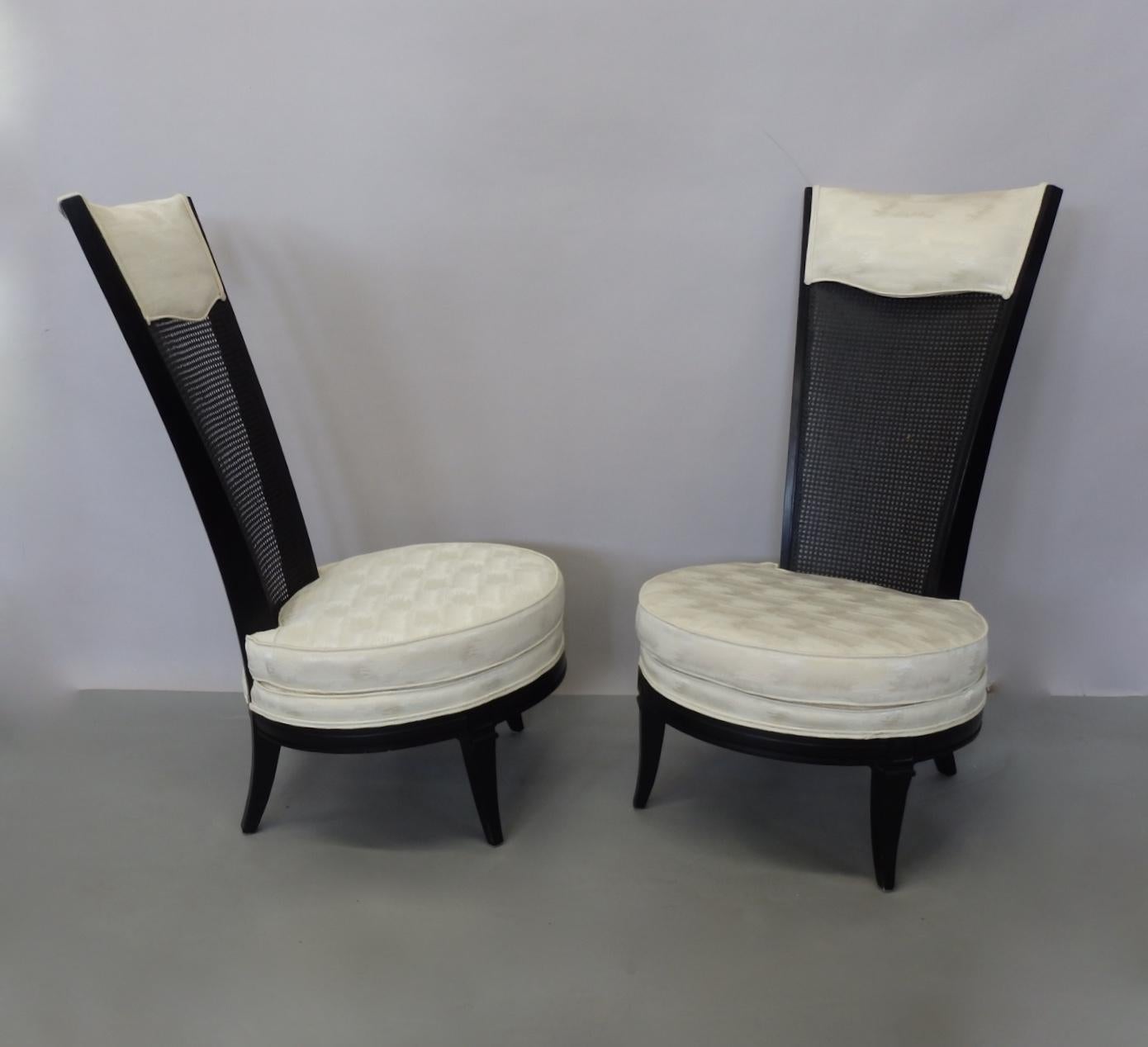 Pair of James Mont Style Hollywood Regency Lounge Chairs In Excellent Condition In Ferndale, MI