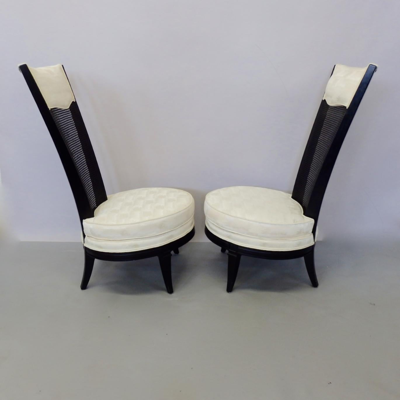 Mid-20th Century Pair of James Mont Style Hollywood Regency Lounge Chairs