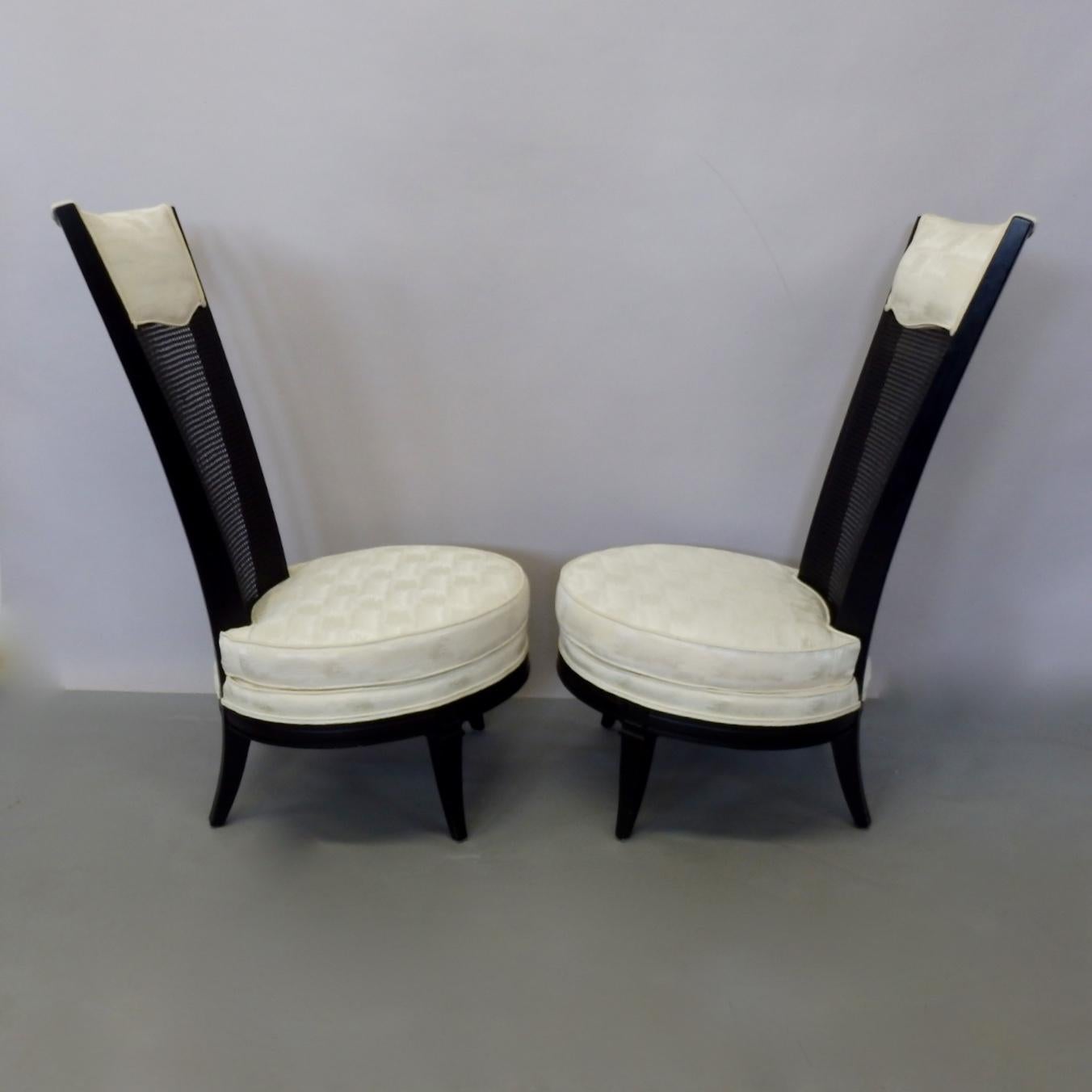 Pair of James Mont Style Hollywood Regency Lounge Chairs 1