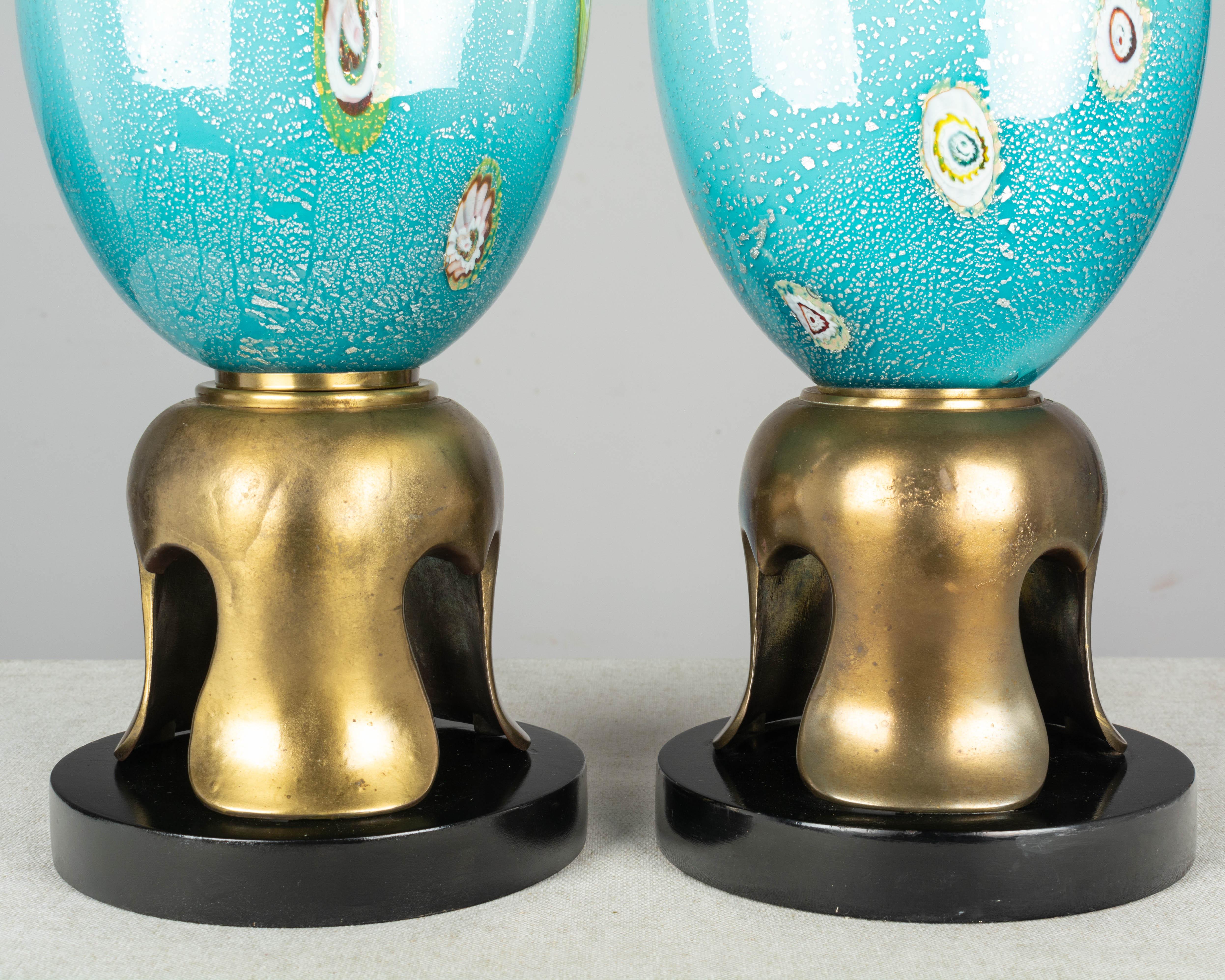 Murano Glass Barovier & Toso Lamp Pair 5