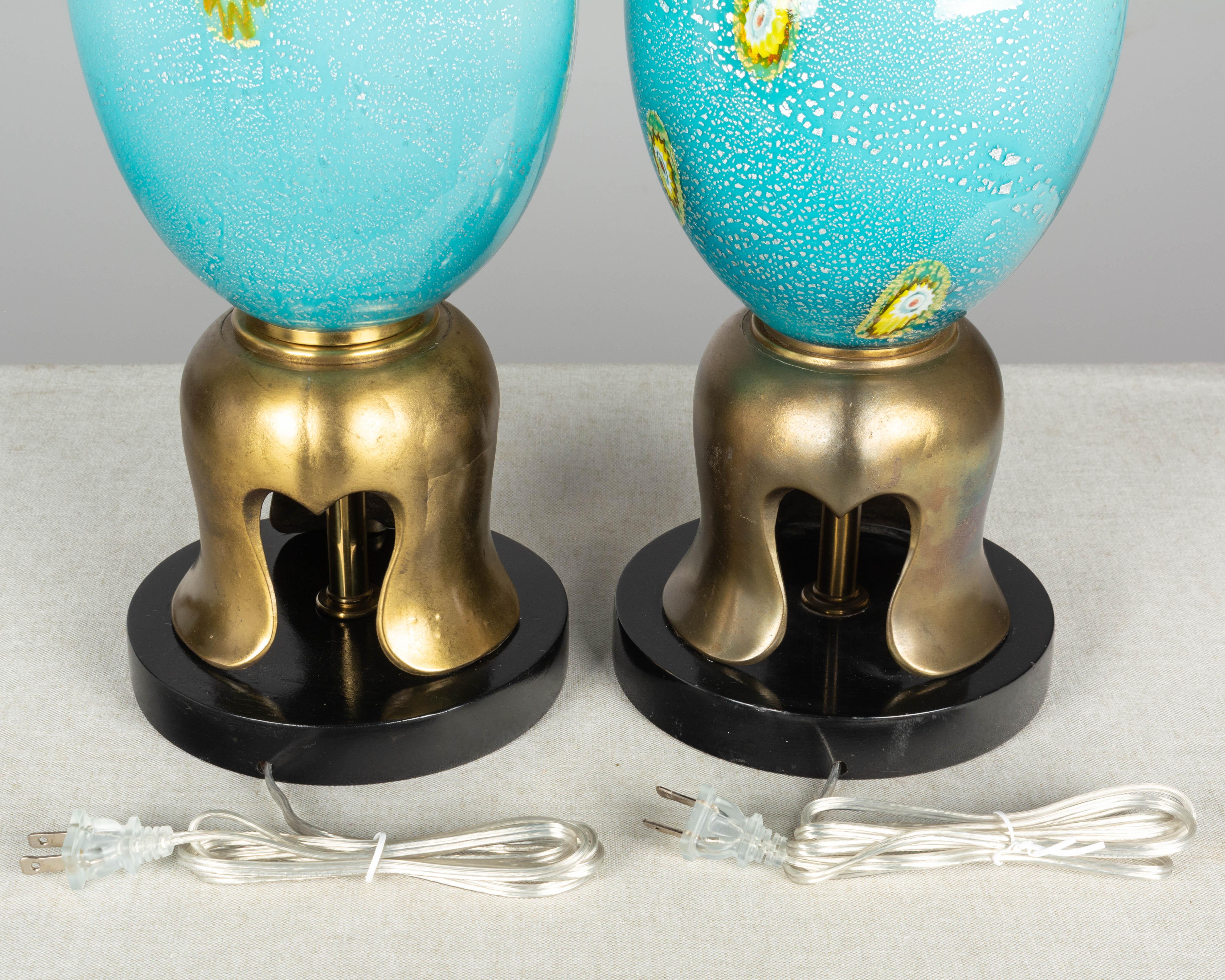 Murano Glass Barovier & Toso Lamp Pair 7