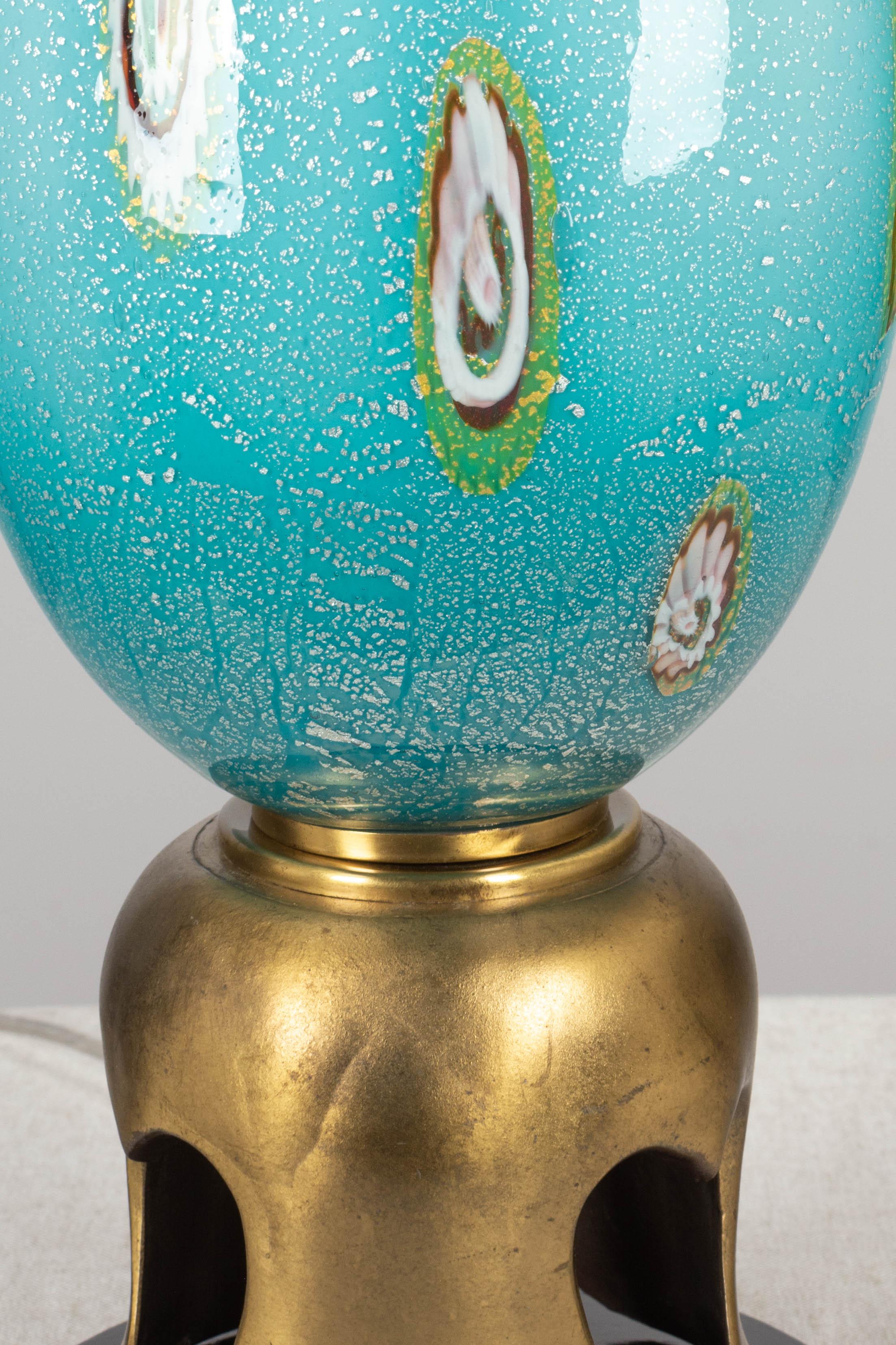 20th Century Murano Glass Barovier & Toso Lamp Pair