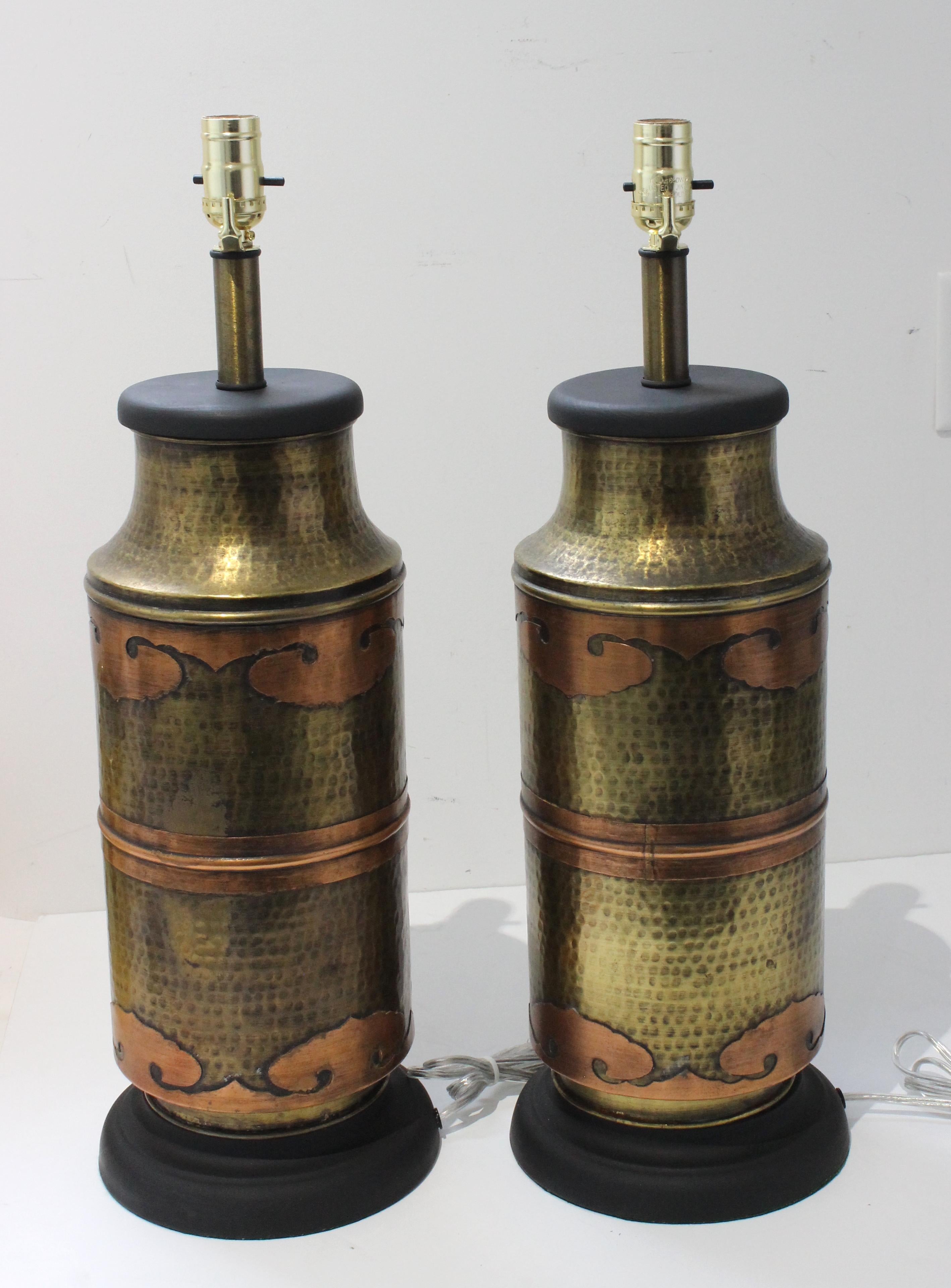 20th Century Pair of James Mont Style Table Lamps For Sale