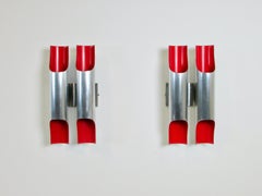 Pair of James Prestini Inspired Double Cylinder Aluminum Wall Sconces