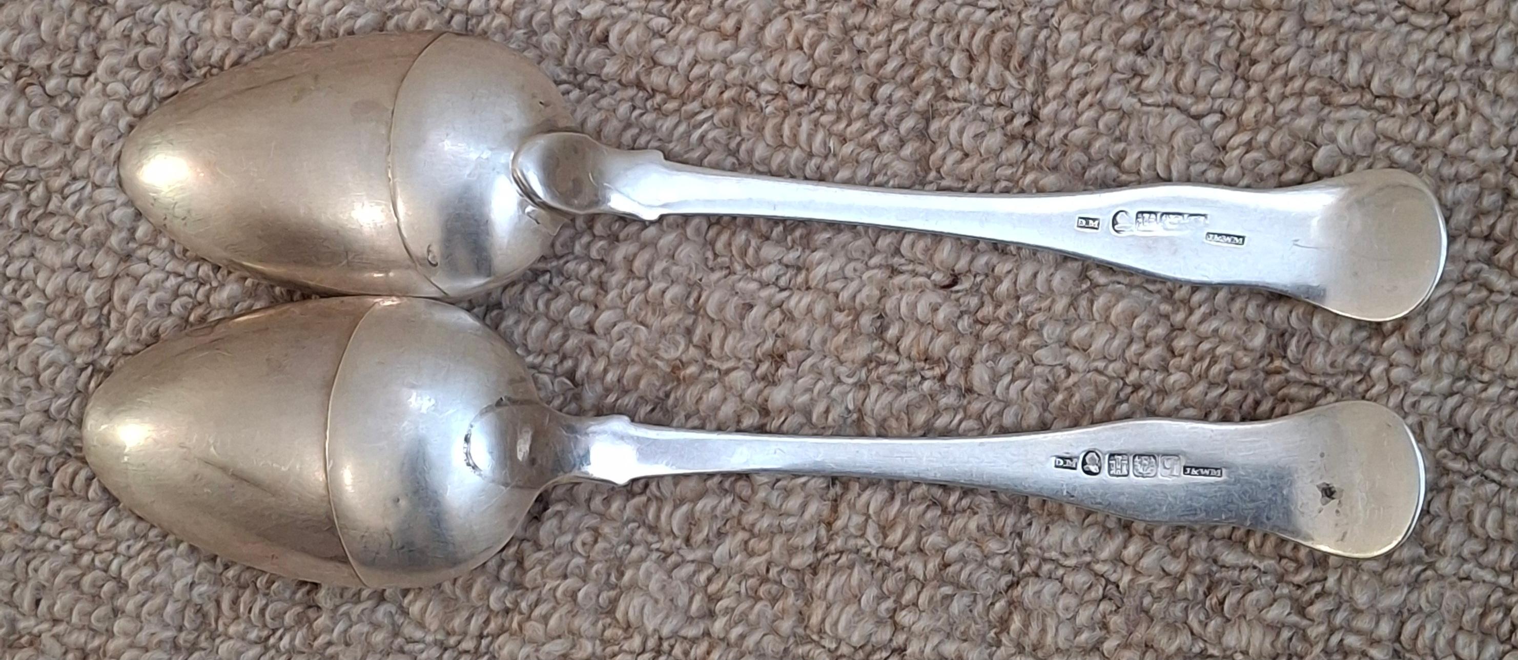 Sterling Silver Pair of James & William Marshall Sterling Sliver Basting Spoons, Edinburgh For Sale