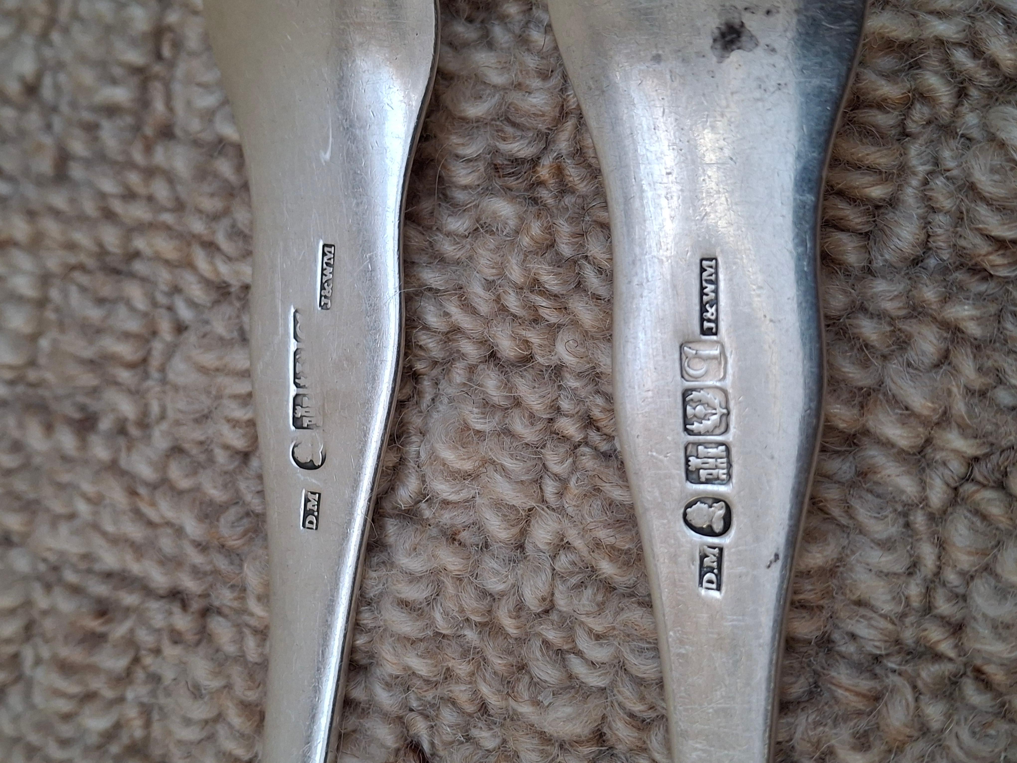Pair of James & William Marshall Sterling Sliver Basting Spoons, Edinburgh For Sale 1