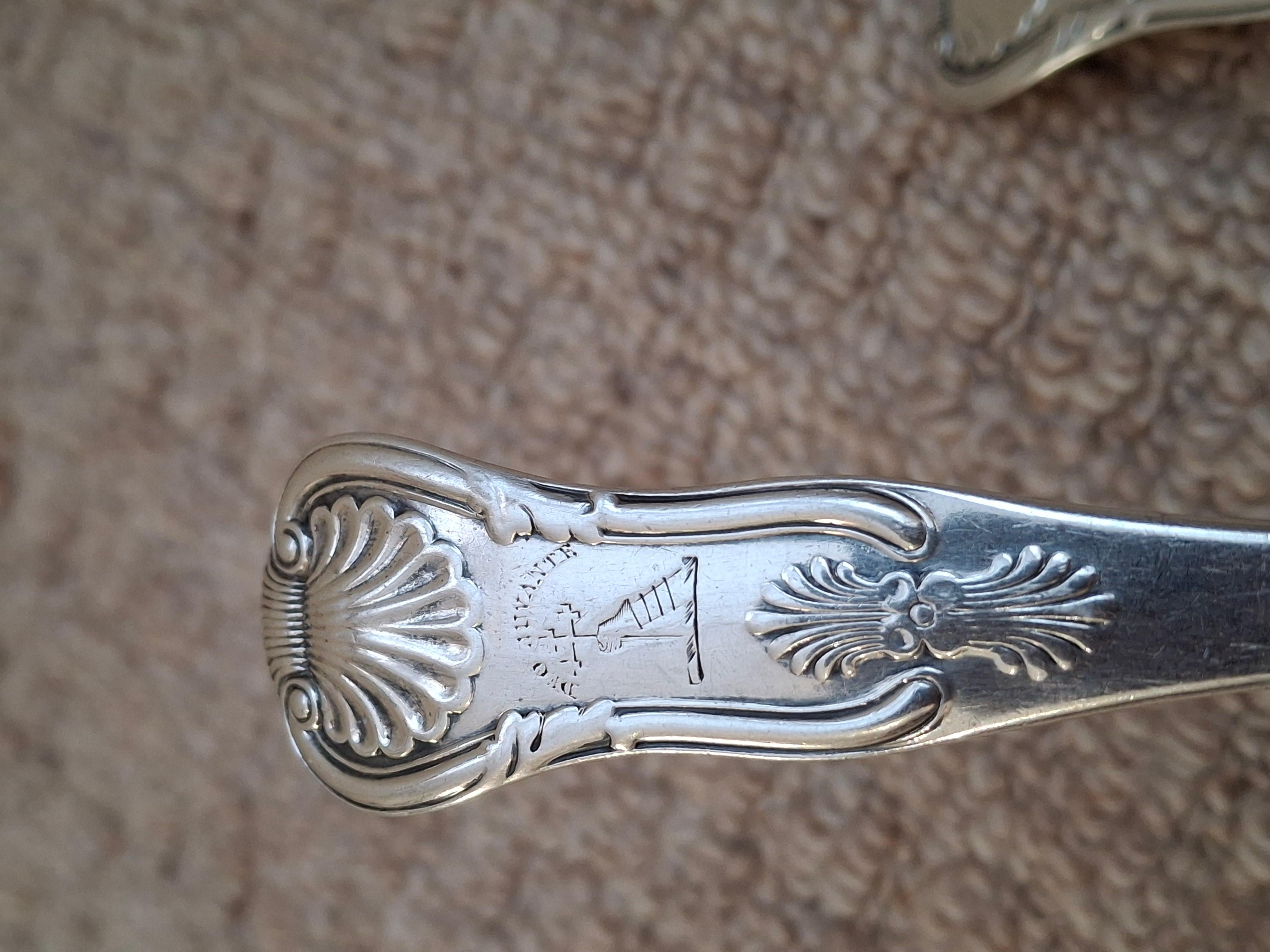Pair of James & William Marshall Sterling Sliver Basting Spoons, Edinburgh For Sale 2