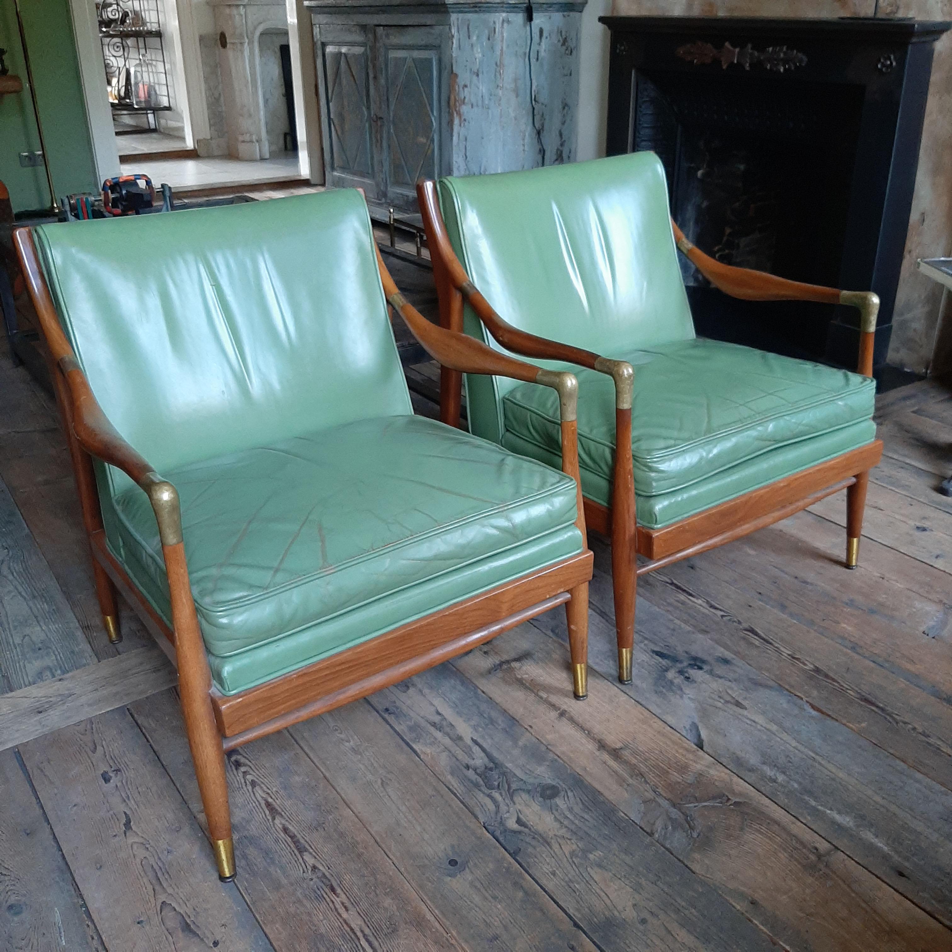 American Pair of Jamestown Royal Sculptural Open Armchairs in the Manner of Gio Ponti