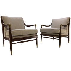 Paire de fauteuils ouverts sculpturaux Jamestown Royal à la manière de Gio Ponti