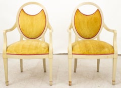 Pair of Jamie Drake Lacquered Transitional Armchairs