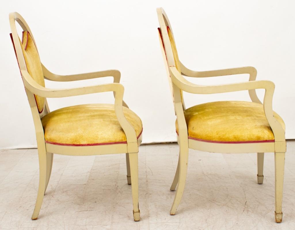Neoclassico Coppia di poltrone di transizione laccate Jamie Drake in vendita