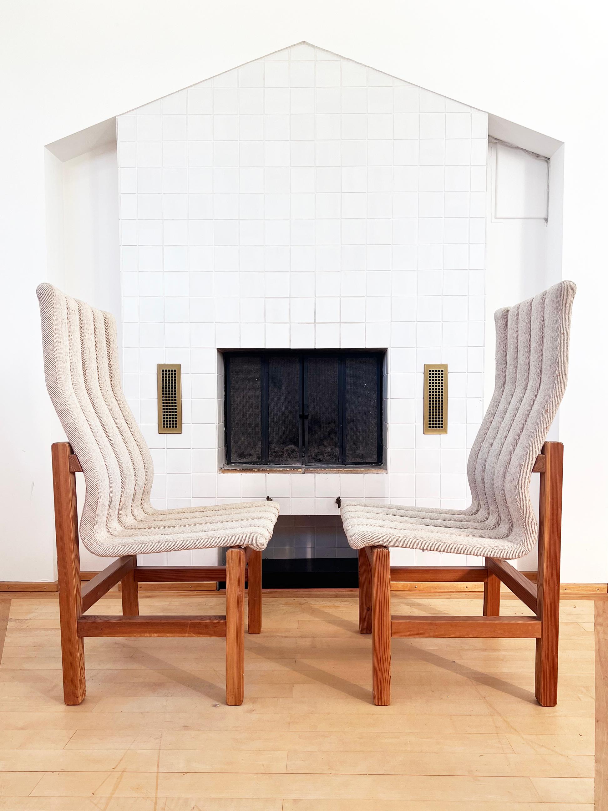 PAR DE SILLAS de salón/acento escandinavas postmodernas estilo Jan Ekselius, años 70 Sueco en venta