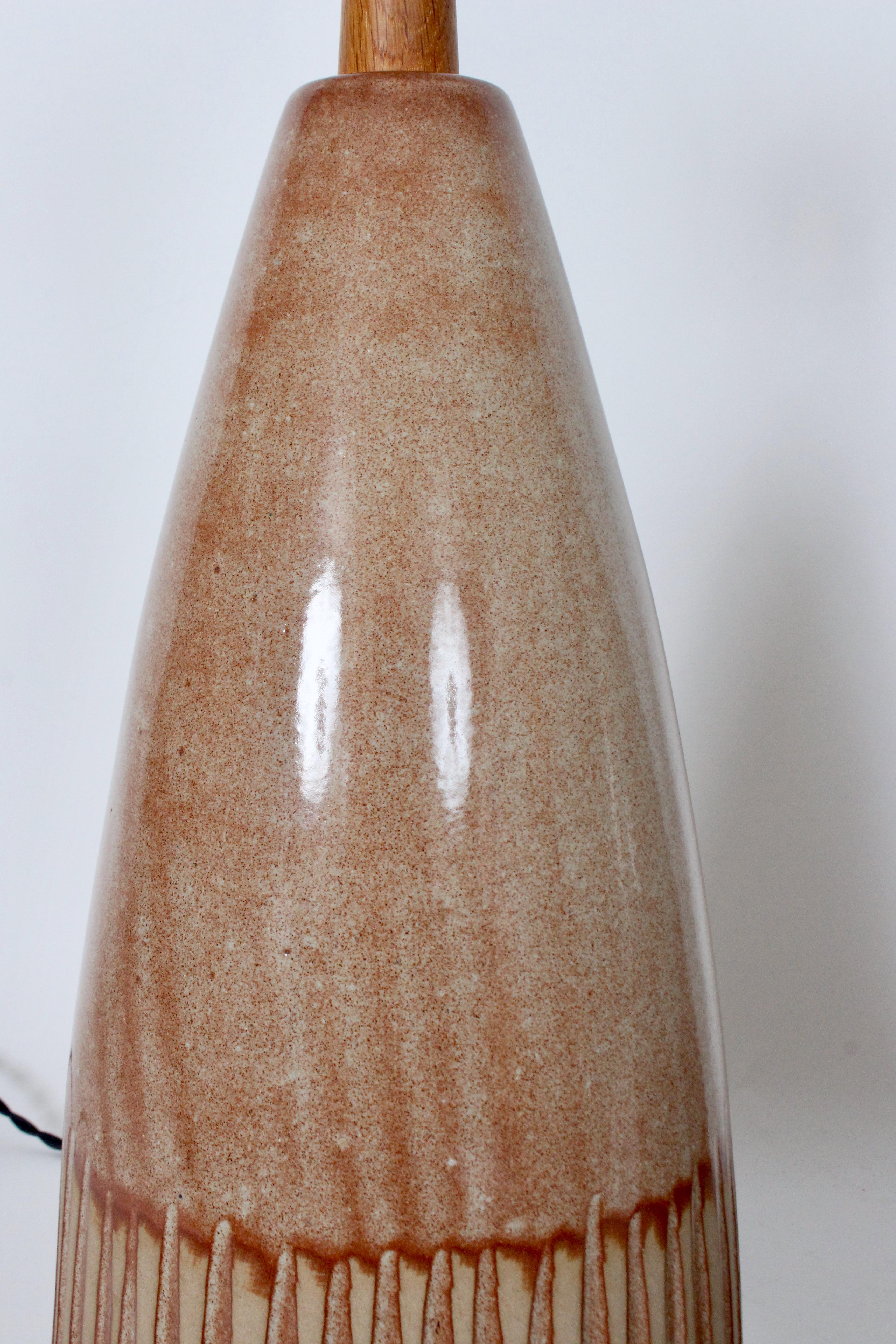 Pair of Jane and Gordon Martz Hand Incised & Glazed Butterscotch Table Lamps For Sale 6