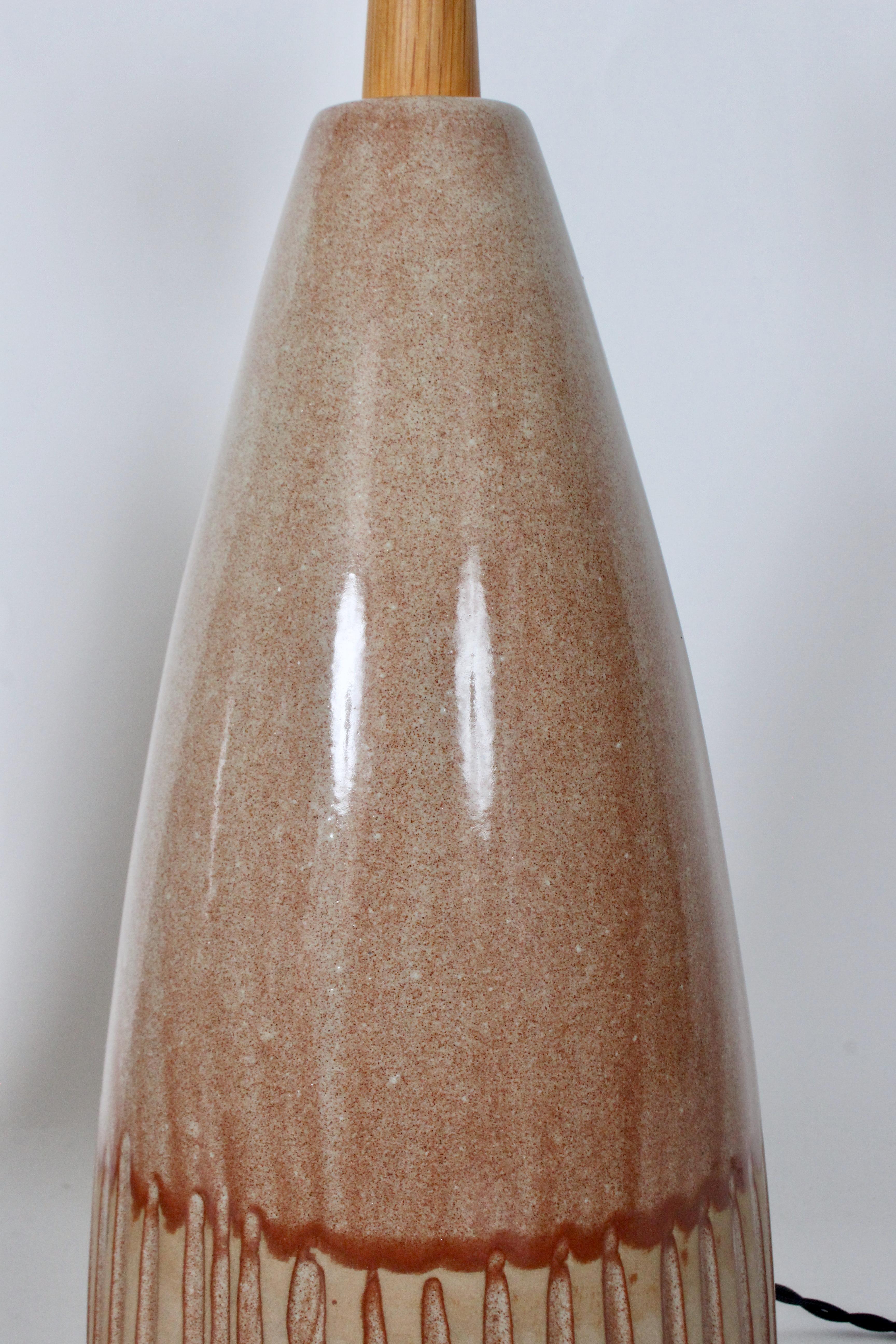 Pair of Jane and Gordon Martz Hand Incised & Glazed Butterscotch Table Lamps For Sale 7