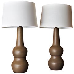 Pair of Jane and Gordon Martz Tall Double Gourd Lamps
