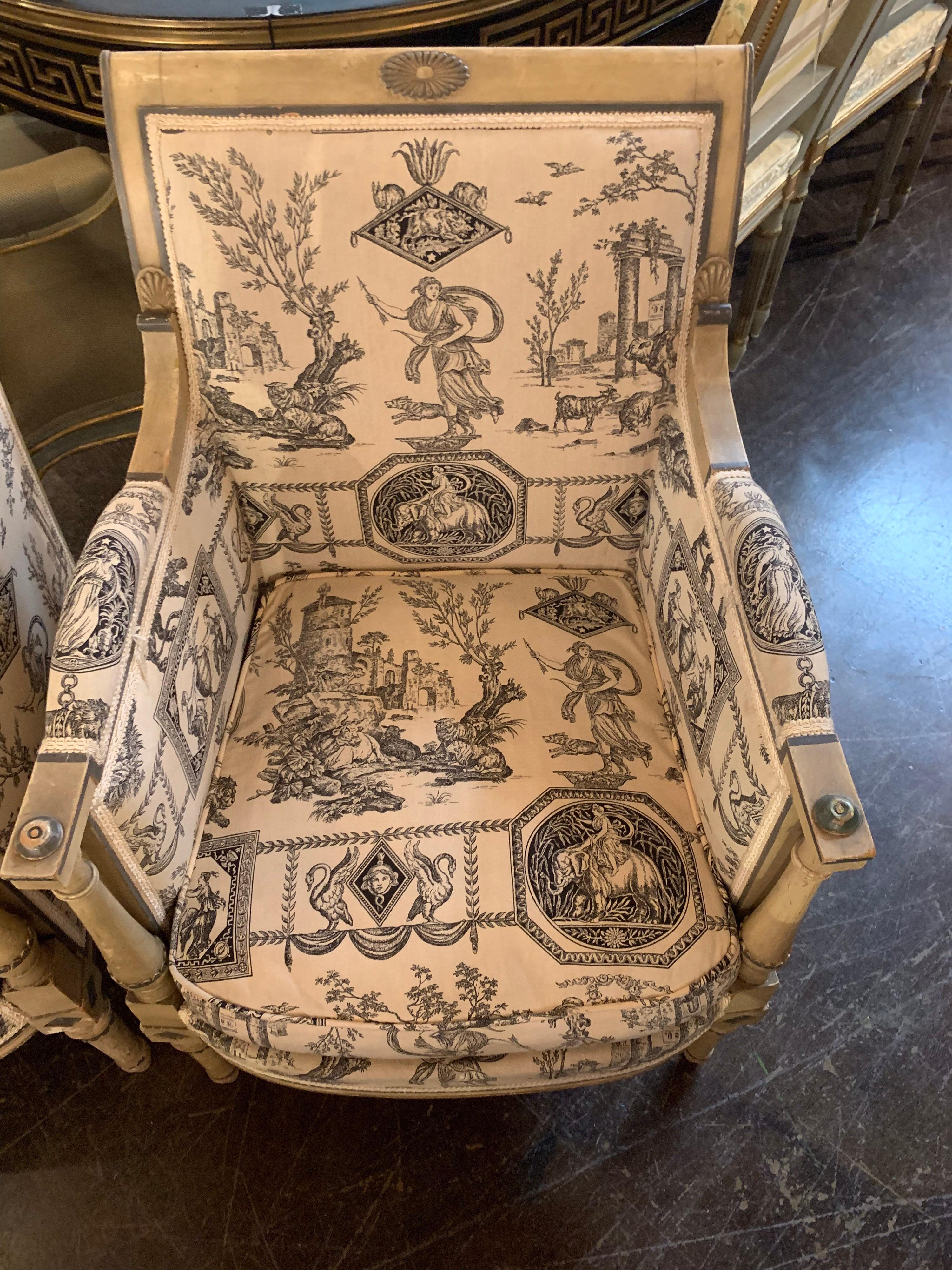 Ein Paar Sessel im Jansen Directoire'-Stil (20. Jahrhundert) im Angebot