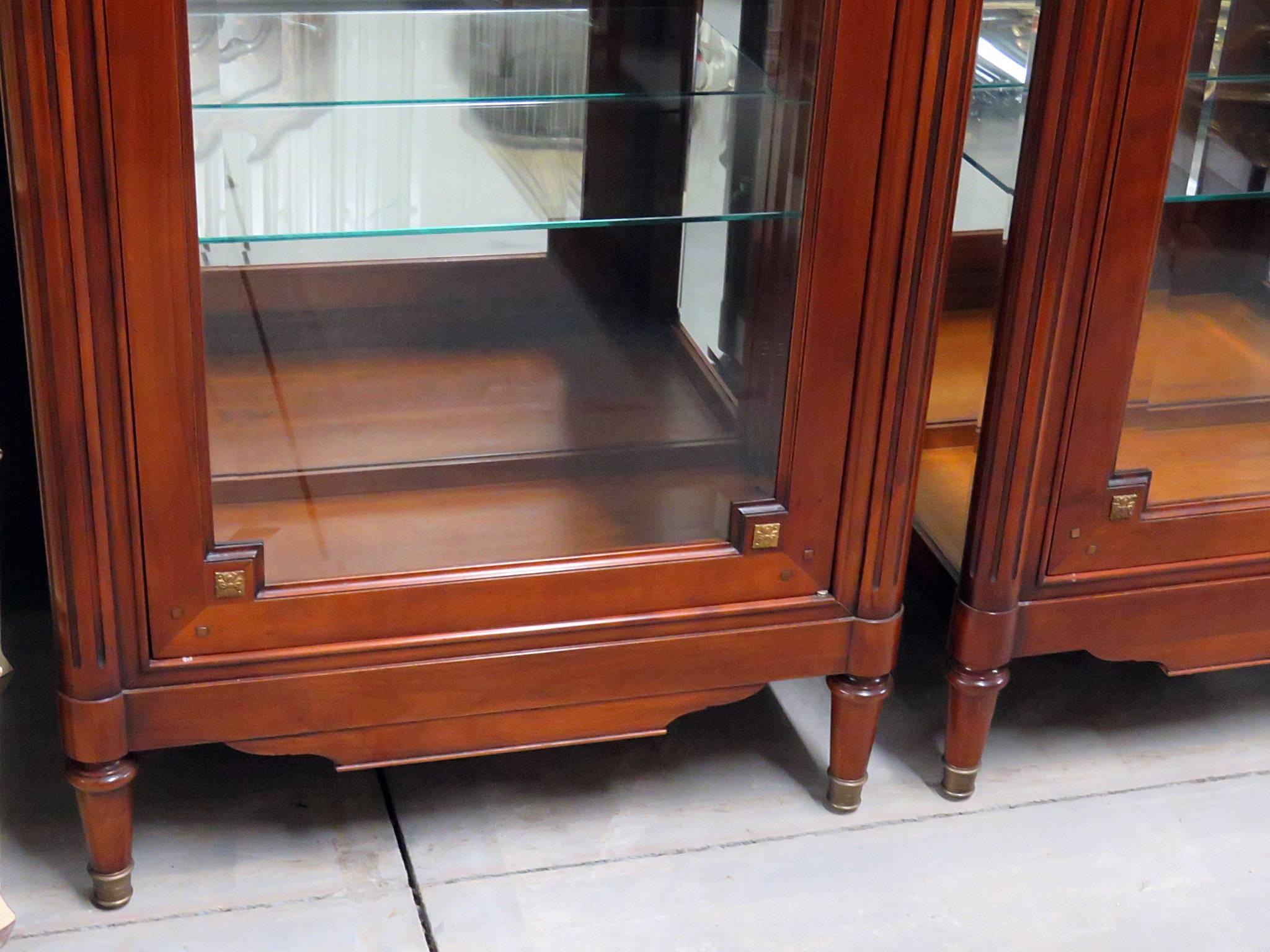 Regency Pair of Jansen Style Display Cabinets