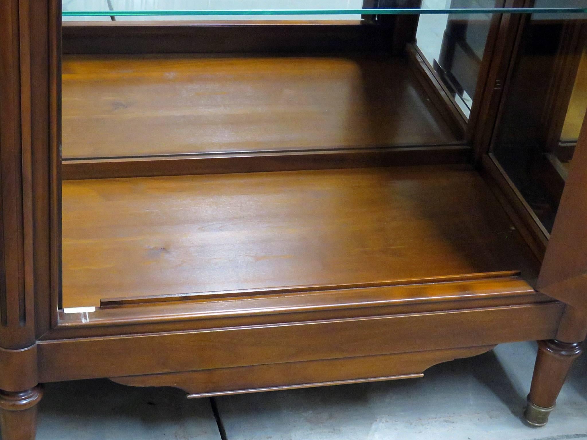 Bronze Pair of Jansen Style Display Cabinets
