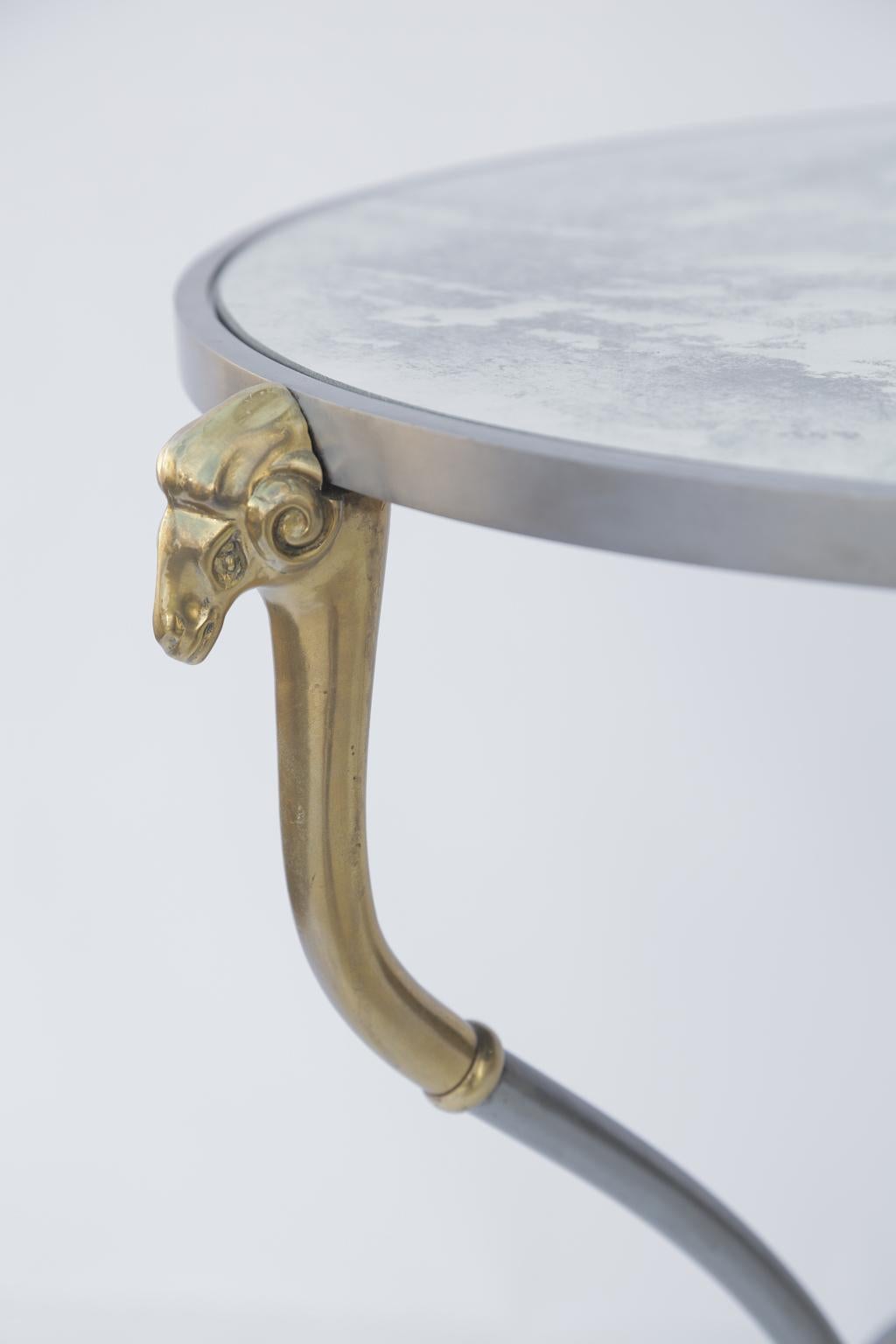 Neoclassical Pair of Jansen Style End Table with Mirrored Tops