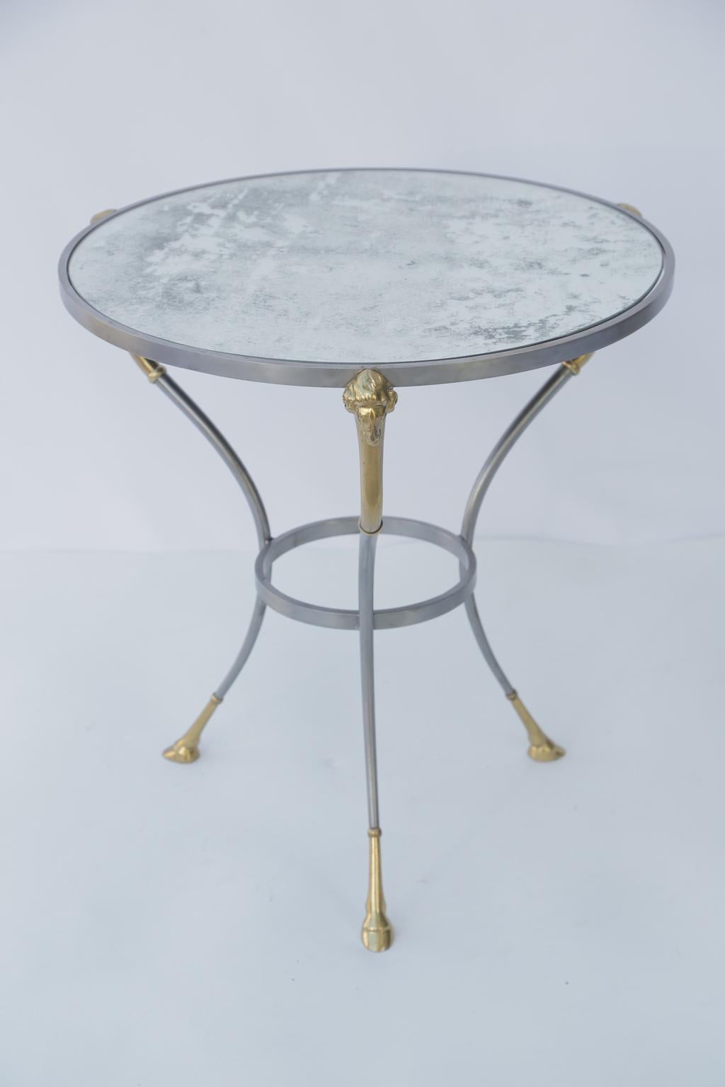 Pair of Jansen Style End Table with Mirrored Tops In Good Condition In West Palm Beach, FL
