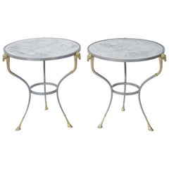 Pair of Jansen Style End Table with Mirrored Tops