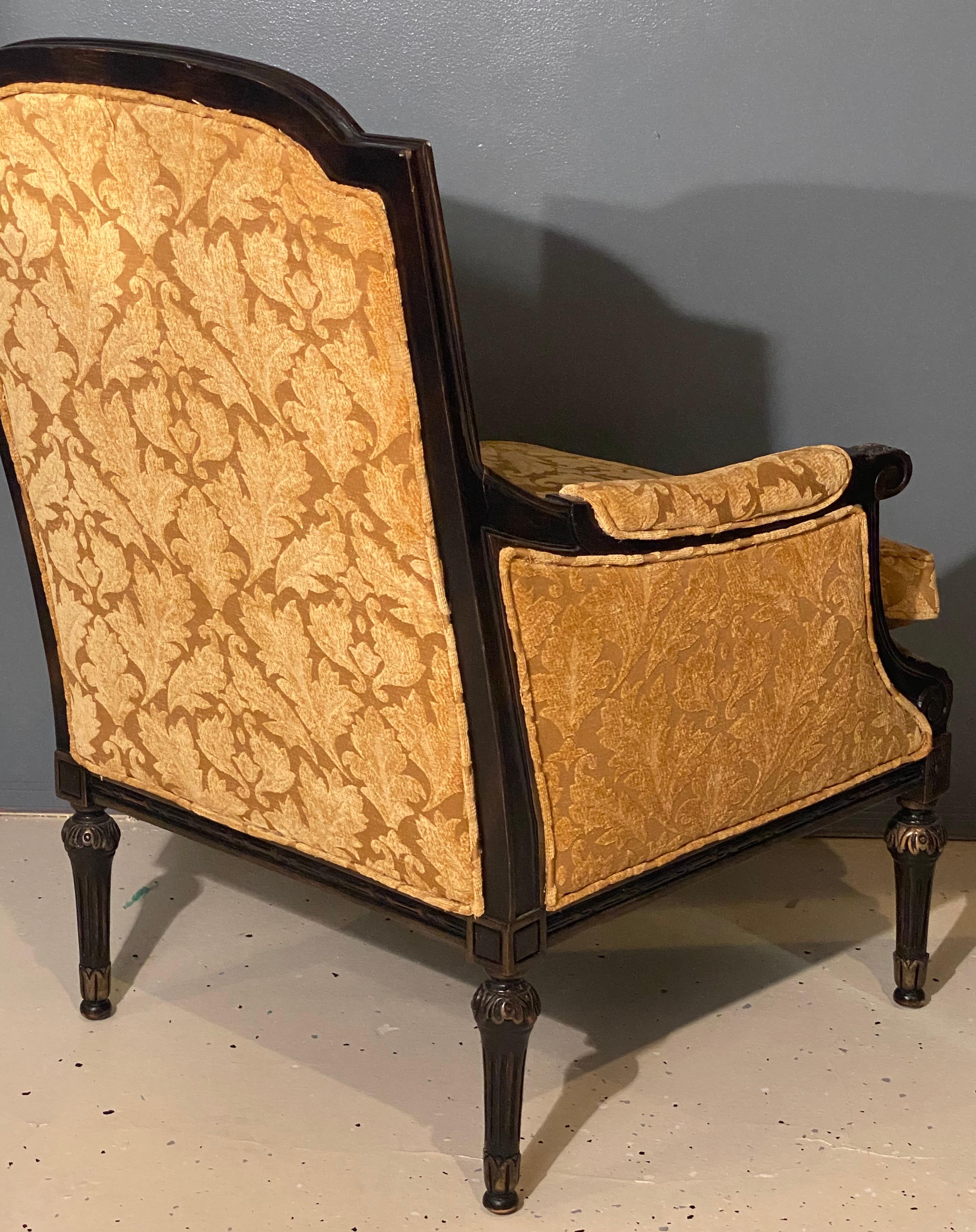 Paar Fauteuils oder Sessel im Jansen-Stil:: Louis XVI-Form mit Samtstoff im Angebot 3