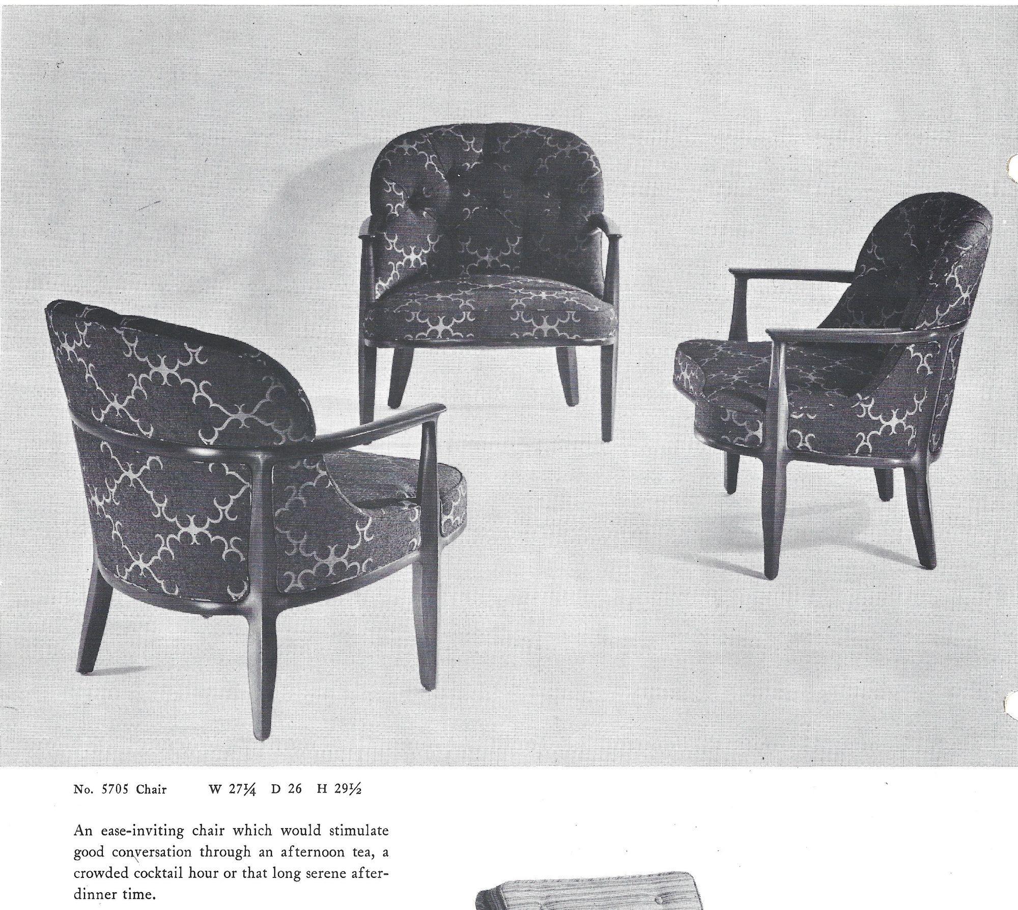 Mid-Century Modern Pair of Janus Collection Lounge Chairs by Edward Wormley for Dunbar – Model 5705 For Sale